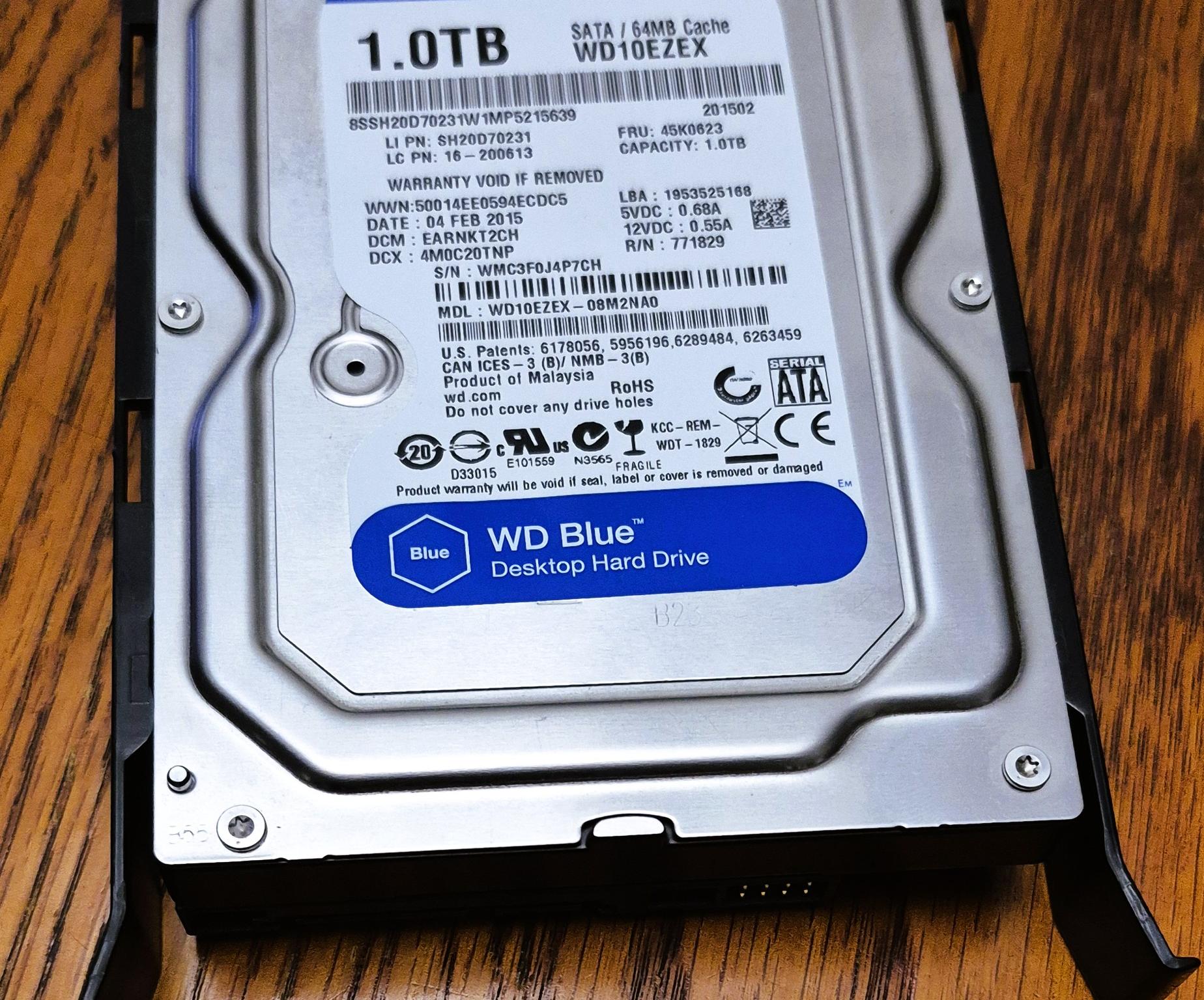 Western Digital WD10EZEX-08M2NA0 - 1TB 7.2K RPM SATA 3.5