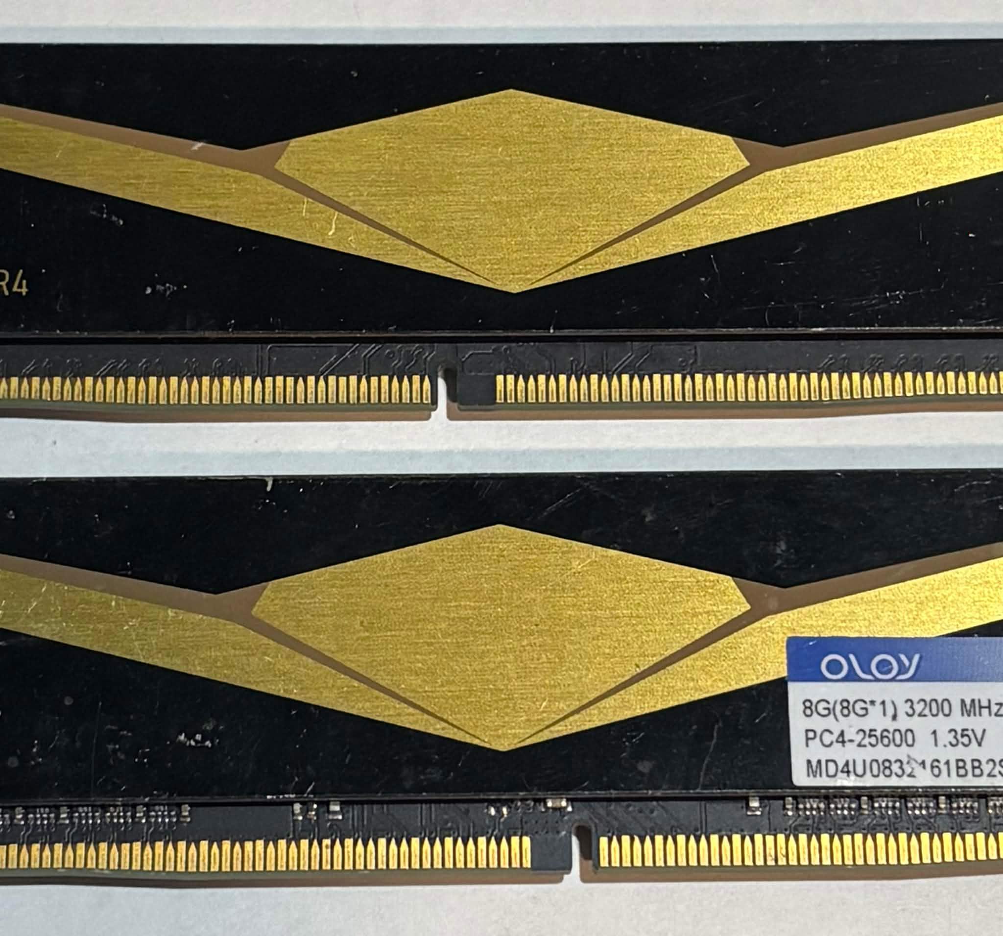 OLOy B-21 Raider 16GB (2x8GB) DDR4 3200MHz CL16 Gaming Memory Kit | Black Gold |