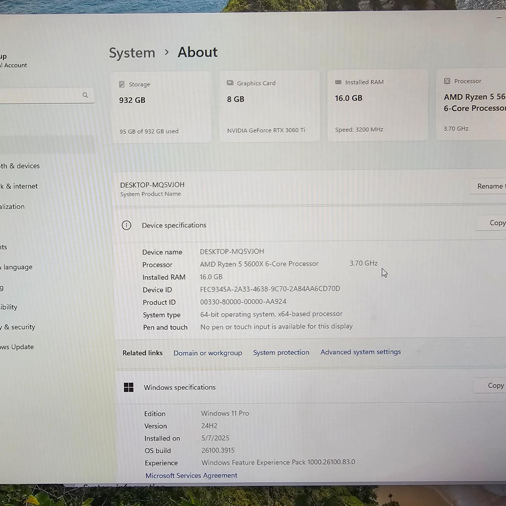 Gaming PC Ryzen 5 5600x RTX 3060 Ti