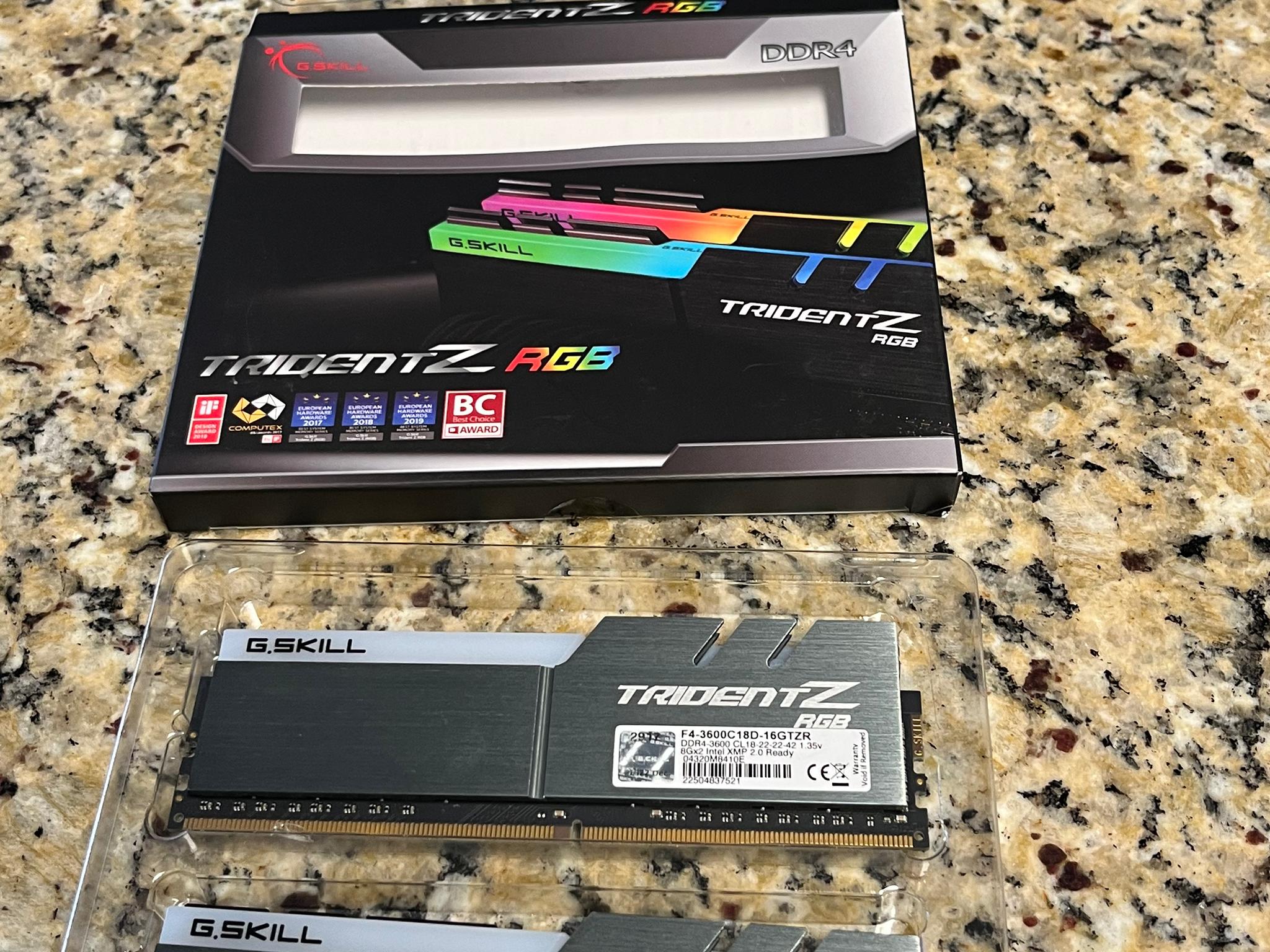 G. Skill Trident Z RGB 16GB 2x8 3600mhz For Intel