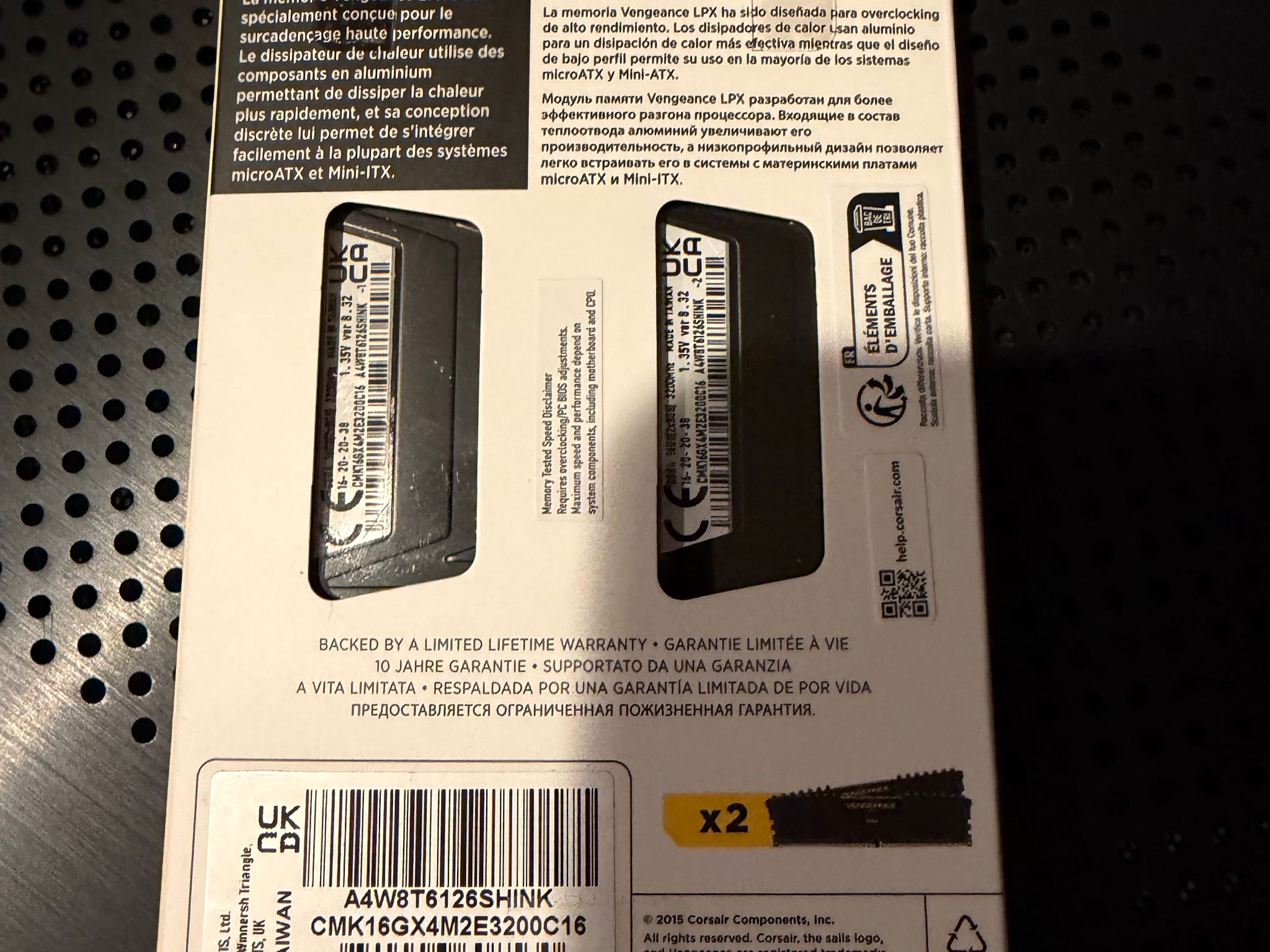 Corsair Vengeance LPX 16GB (2 x 8GB) DDR4-3200 C16 Dual Channel Desktop Memory Kit - Black