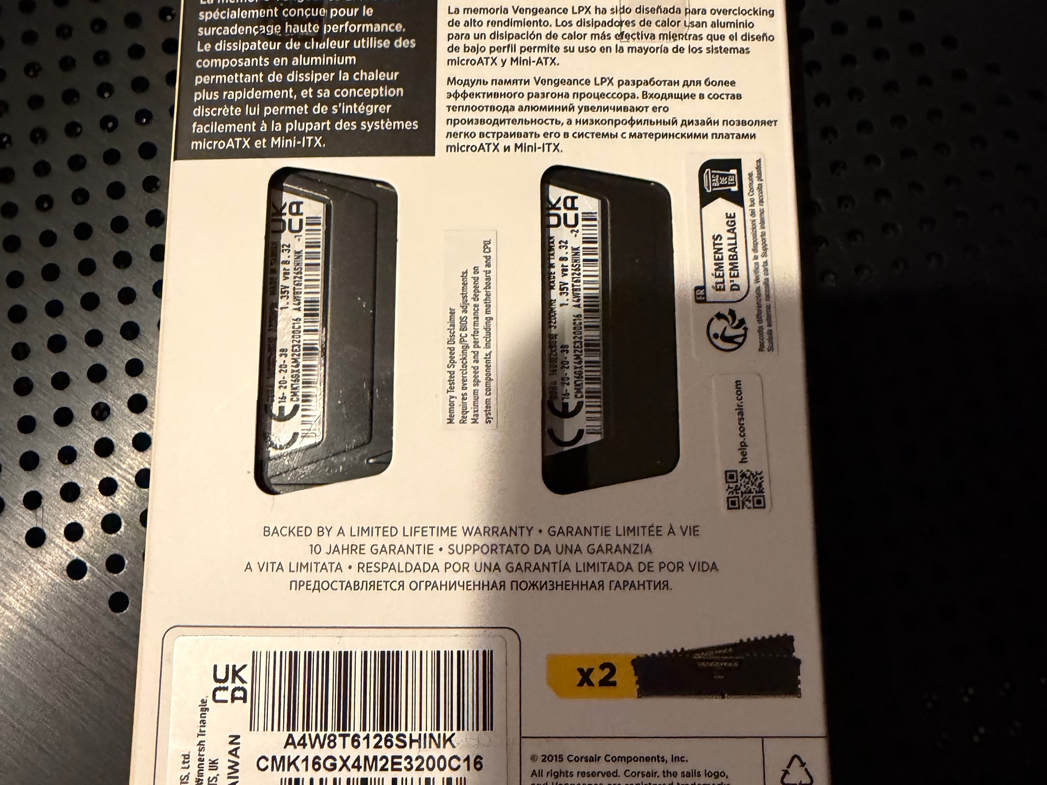 Corsair Vengeance LPX 16GB (2 x 8GB) DDR4-3200 C16 Dual Channel Desktop Memory Kit - Black
