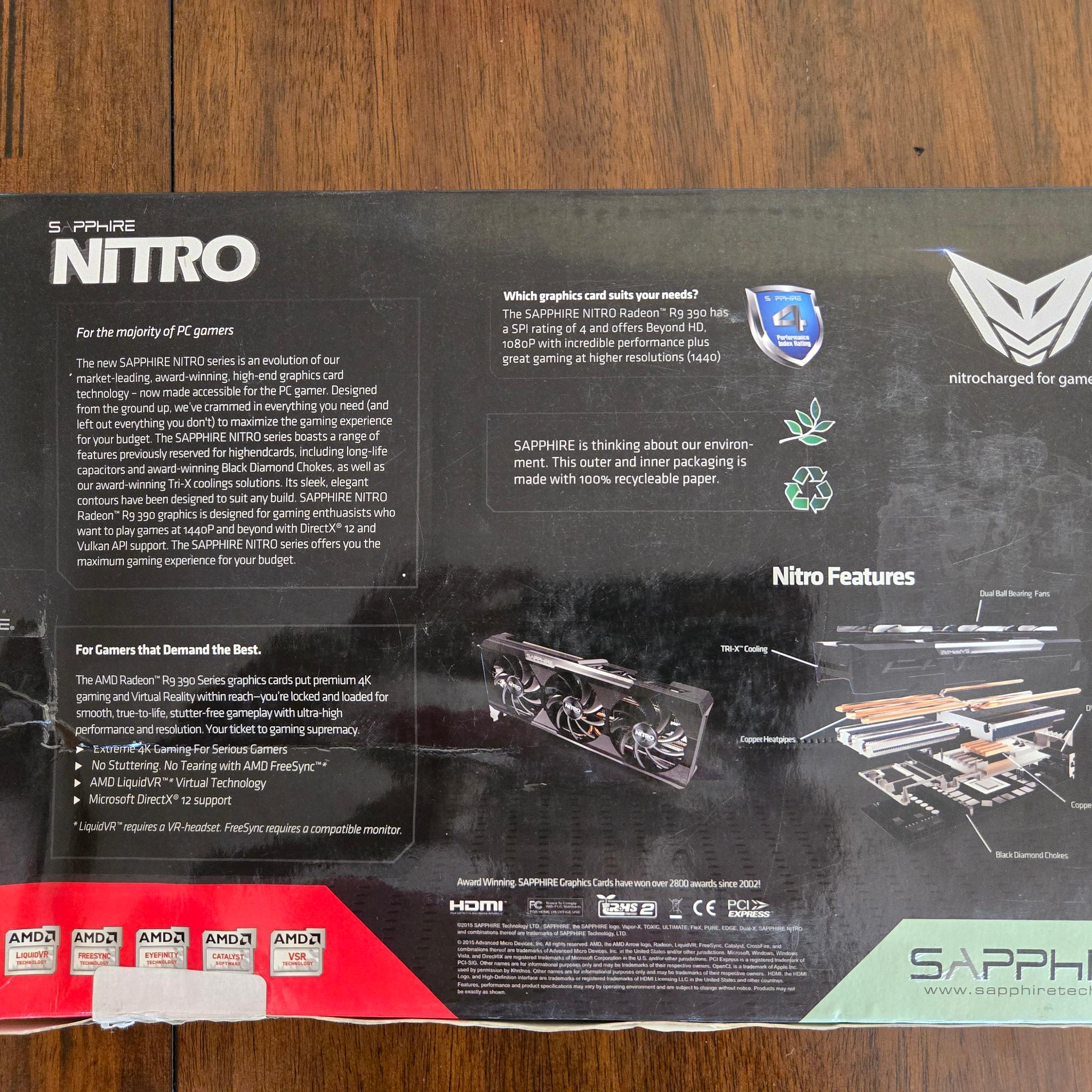 Sapphire NITRO Radeon R9 390 8GB – Open Box / Appears Unused