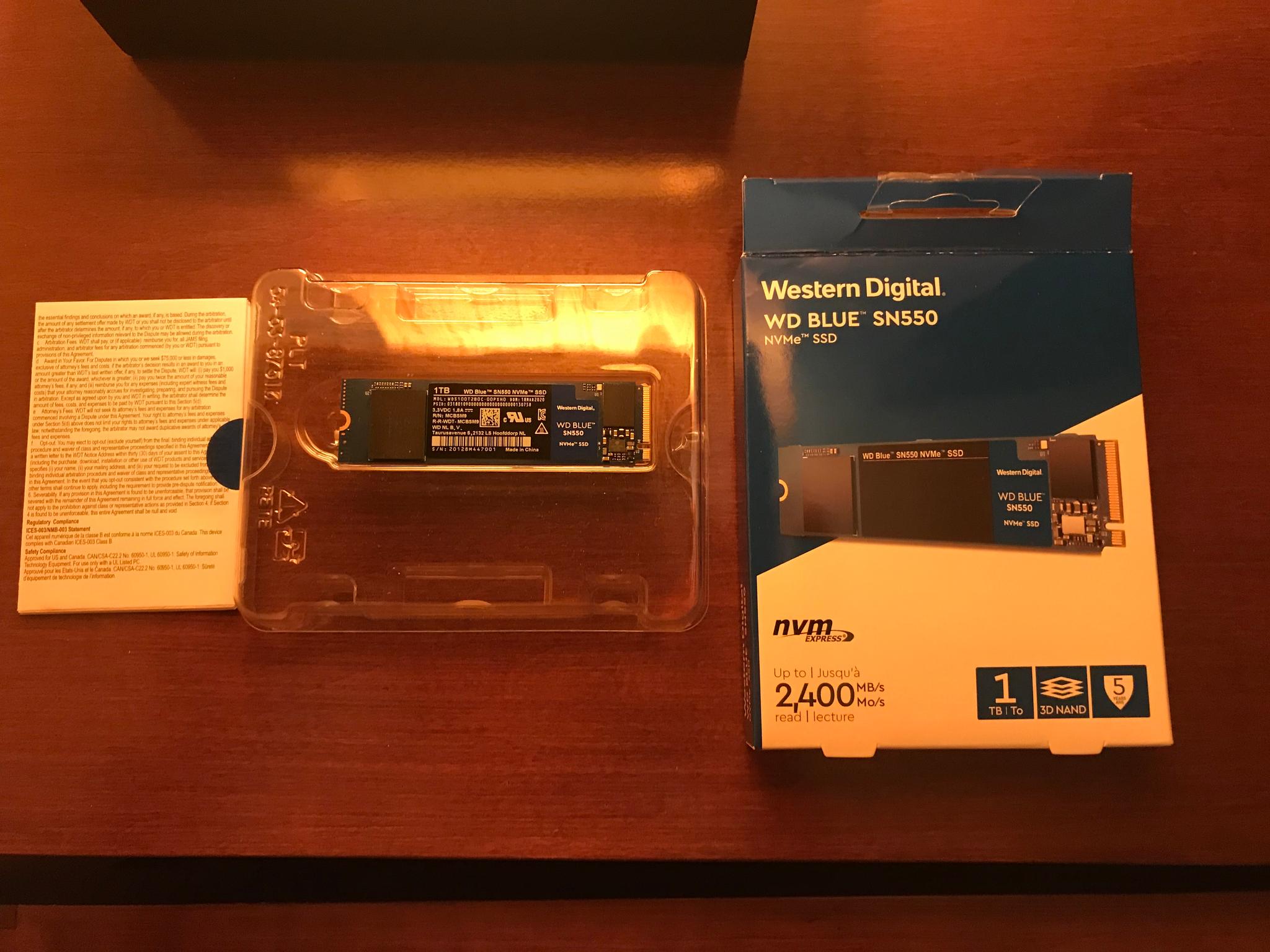 Western Digital SN550 1TB NVME