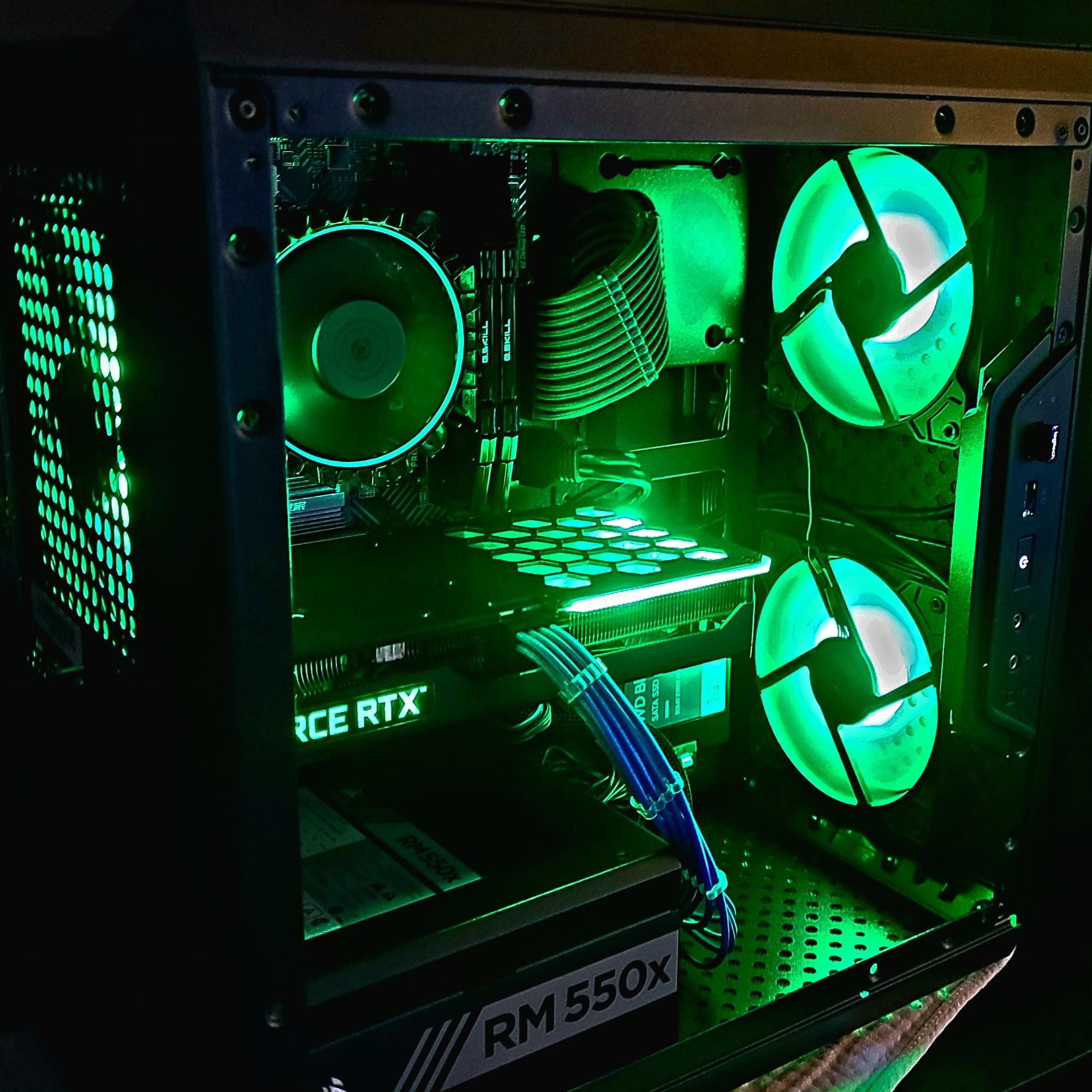 Dark Mist II-i3 12100F, RTX 3060TI, 1.25 Tb SSDs, 32Gb DDR4