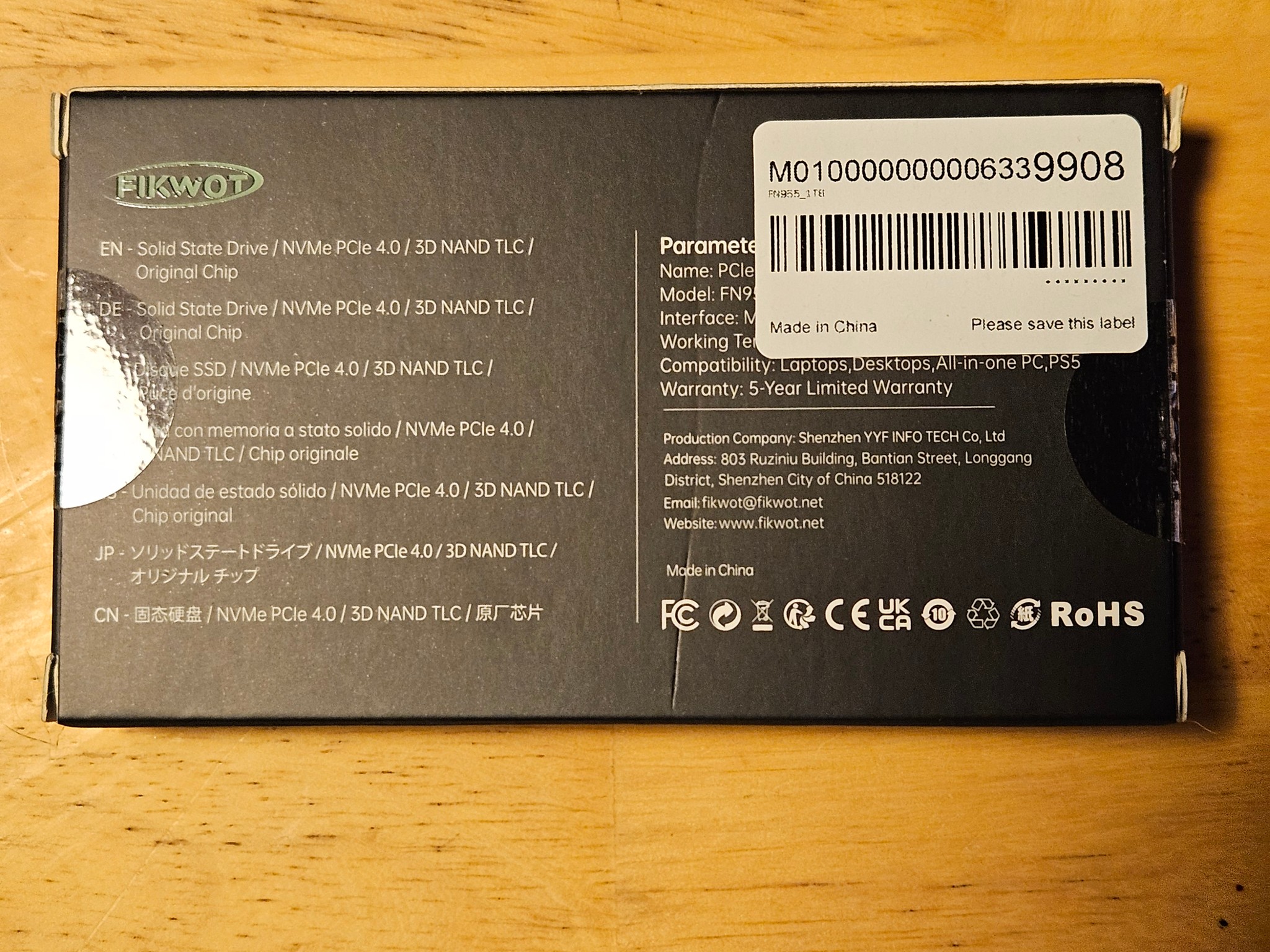 Fikwot FN 970 1TB nvme ssd