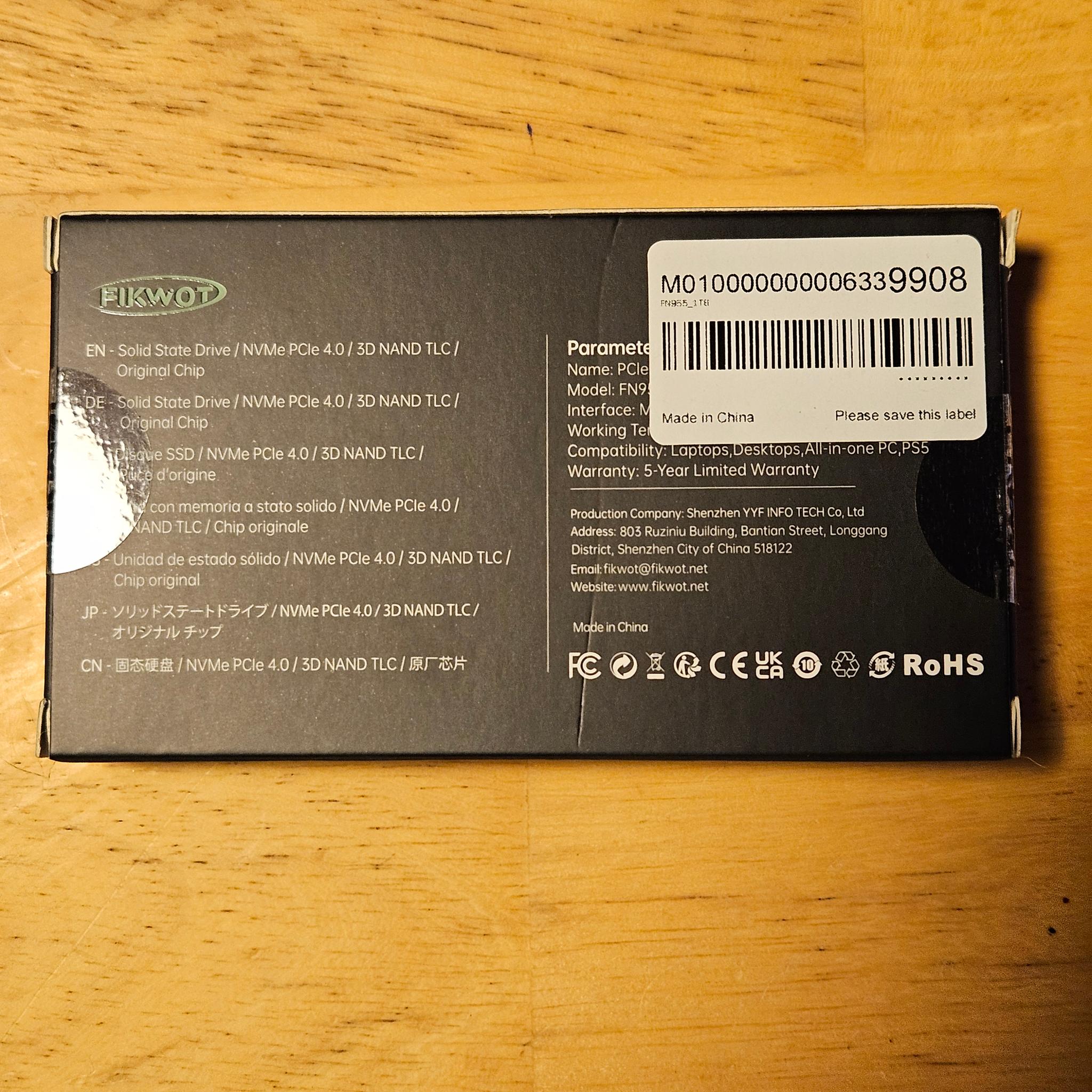 Fikwot FN 970 1TB nvme ssd