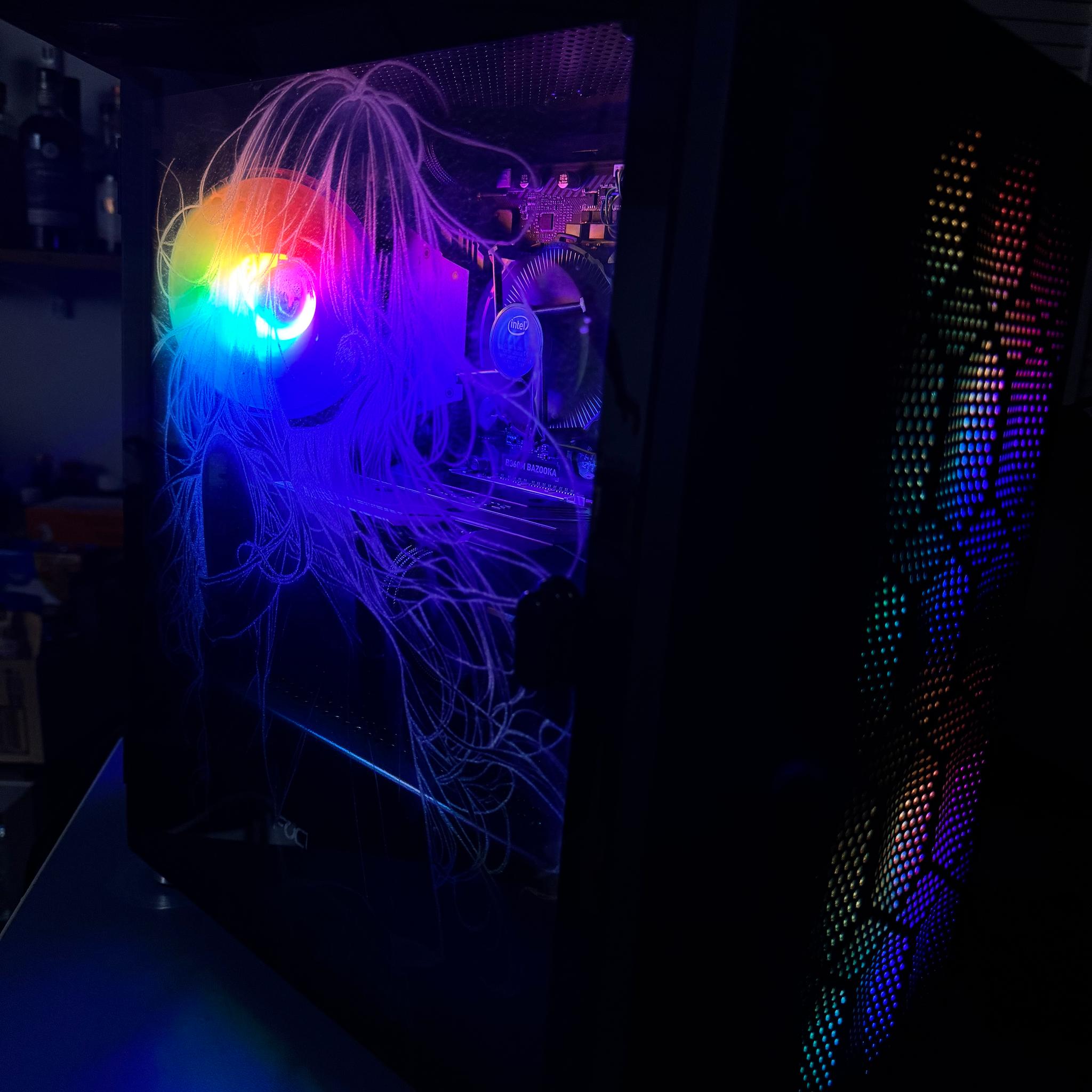 Custom Anime Gaming PC – GTX 1660 Ti | i5-8400 | 16GB RAM | RGB | WiFi Ready