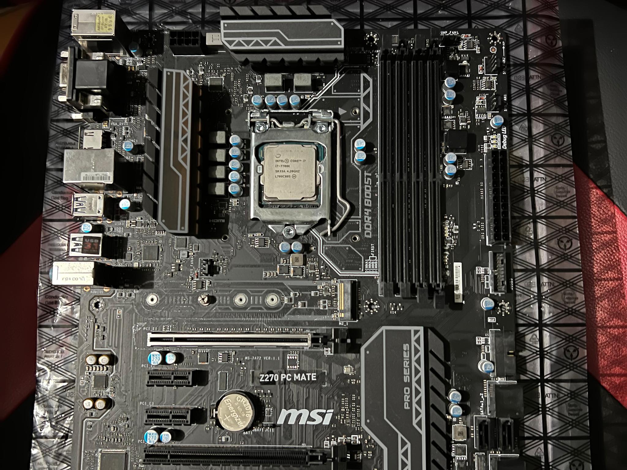 I7 7700K + MSI Z270 PC Mate