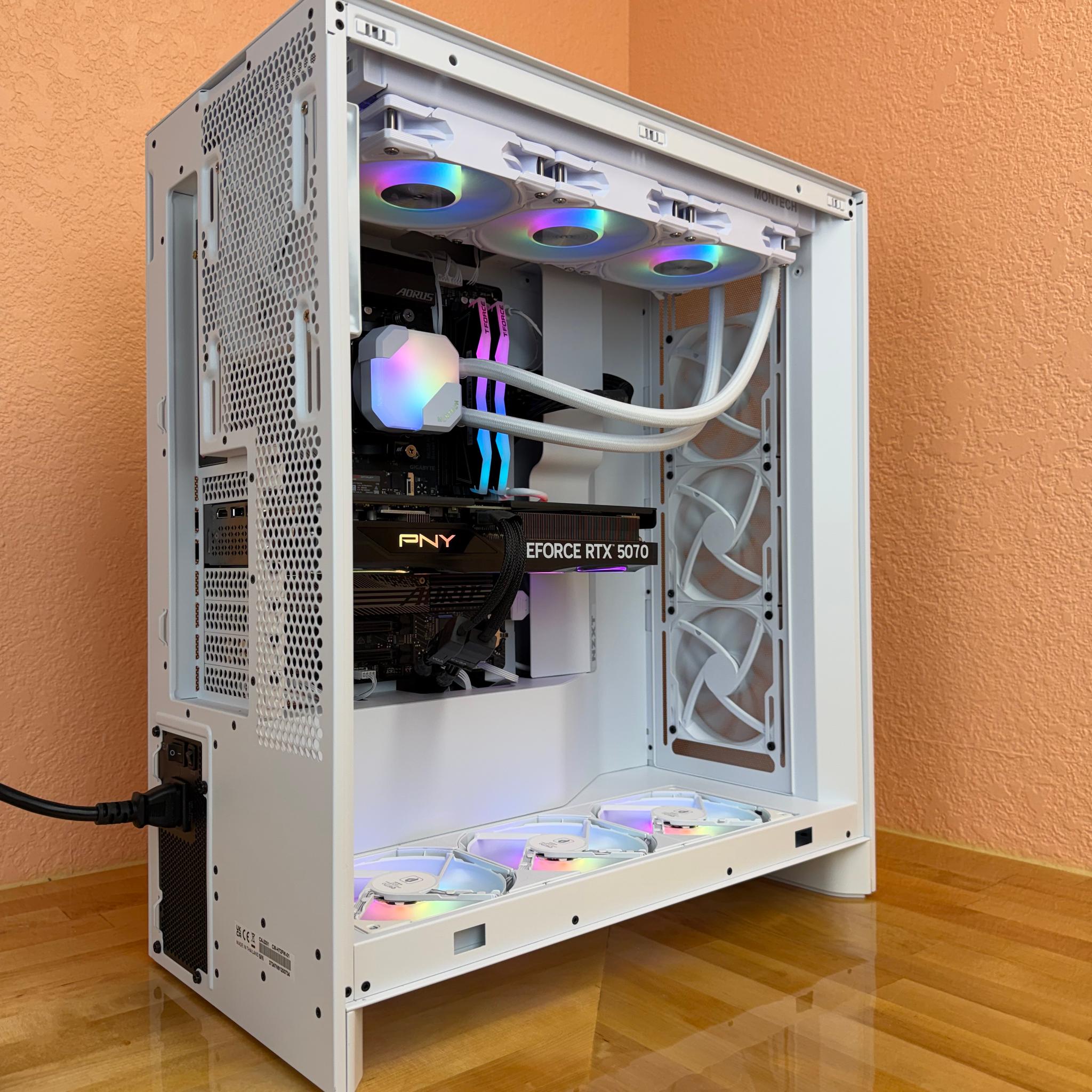 Whiteout Ryzen 7 9800X3D + RTX 5070 Gaming PC | 32GB DDR5 | 1TB NVMe