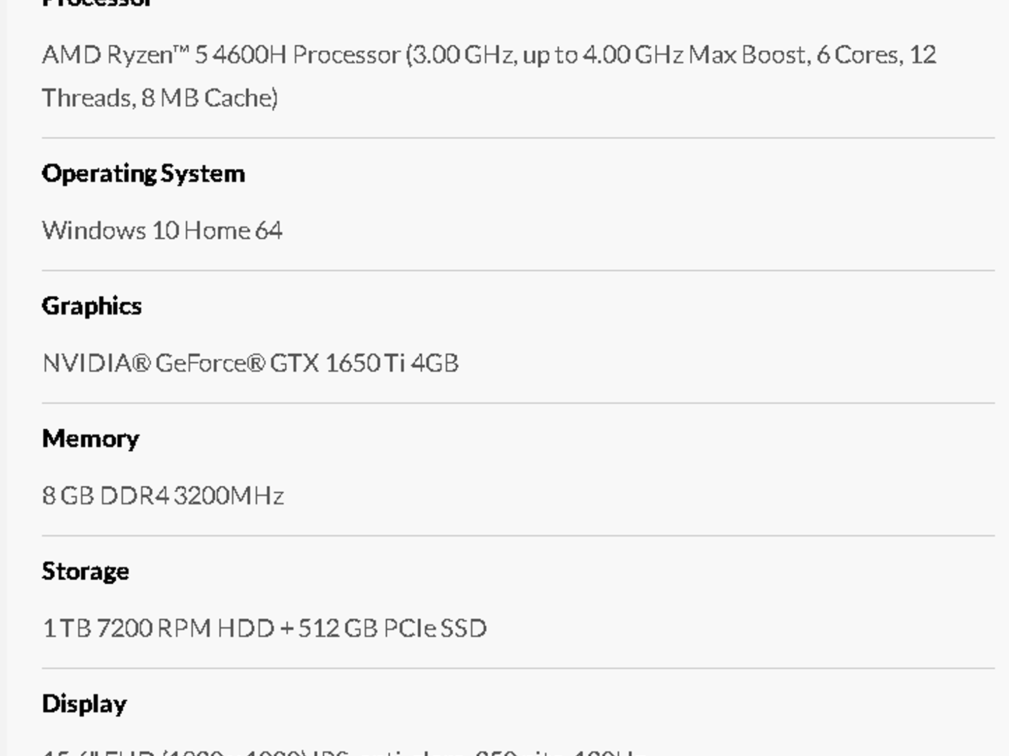 Legion 5 1650ti, Ryzen 5 4600U, 15.6 Inch 1080p 120hz display, 16gb of ram 3200mhz