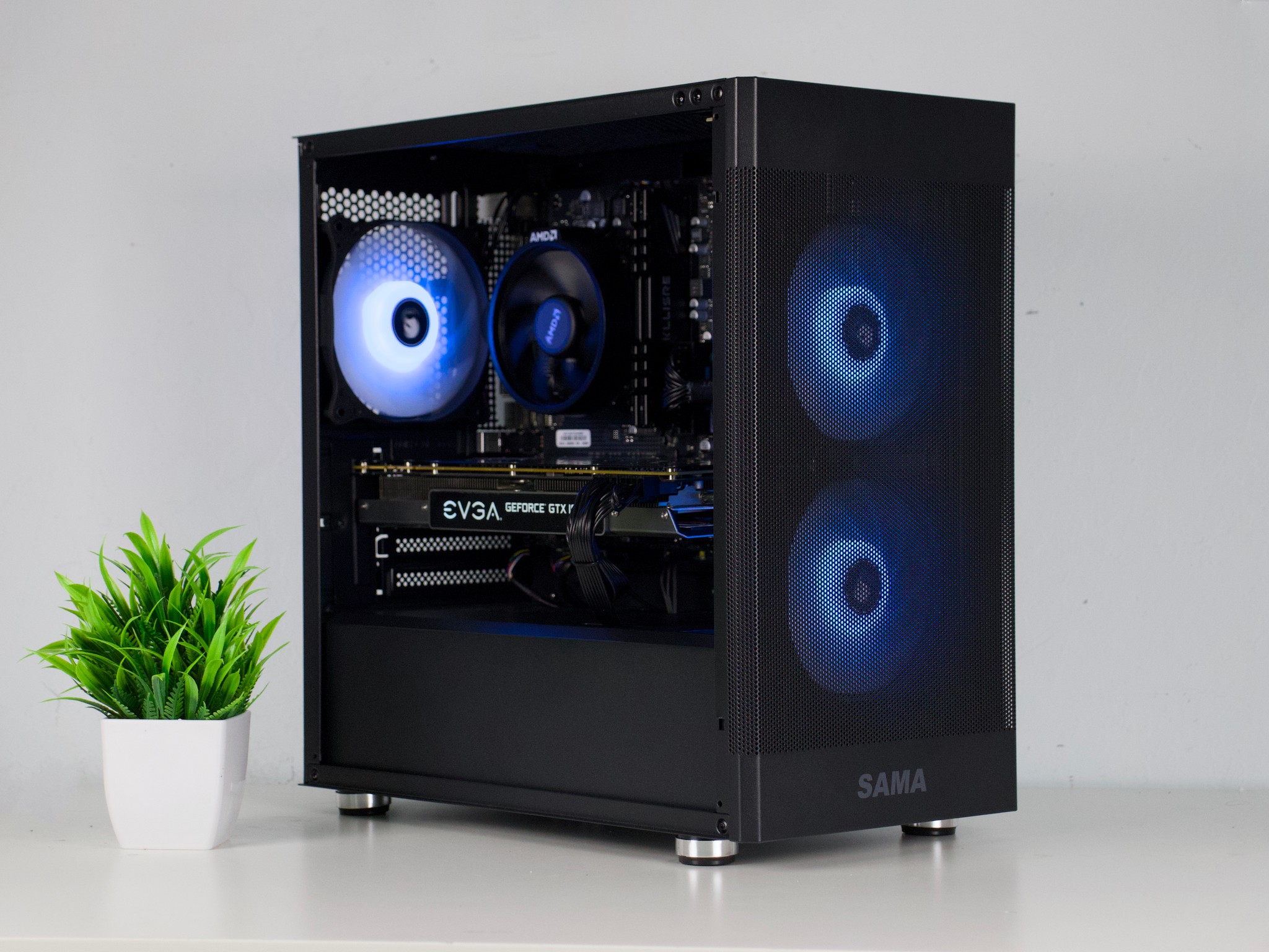 🟥⬛Black Gaming PC – GTX 1070 8G, Ryzen 5 2600, 16GB RAM, 500GB SSD - WiFi ⬛🟥