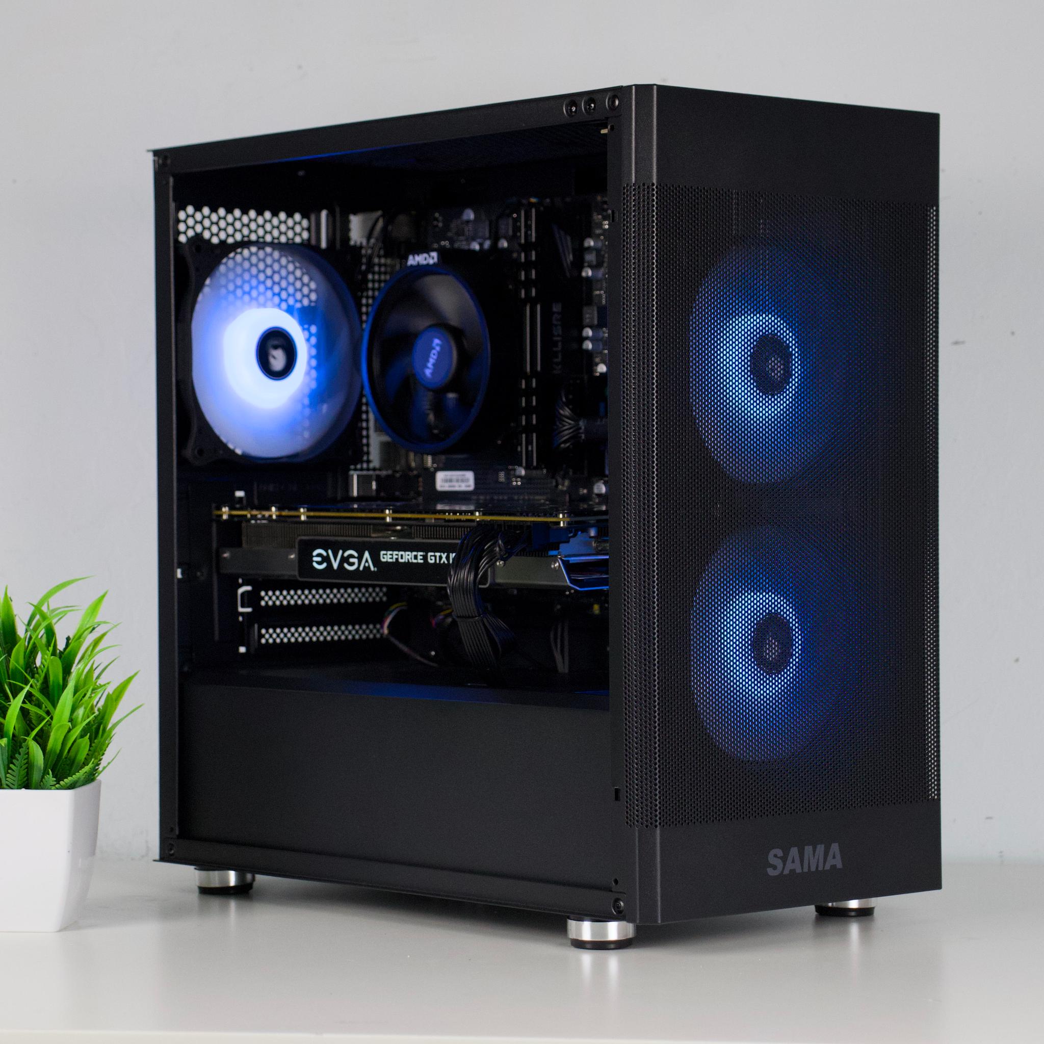 🟥⬛Black Gaming PC – GTX 1070 8G, Ryzen 5 2600, 16GB RAM, 500GB SSD - WiFi ⬛🟥