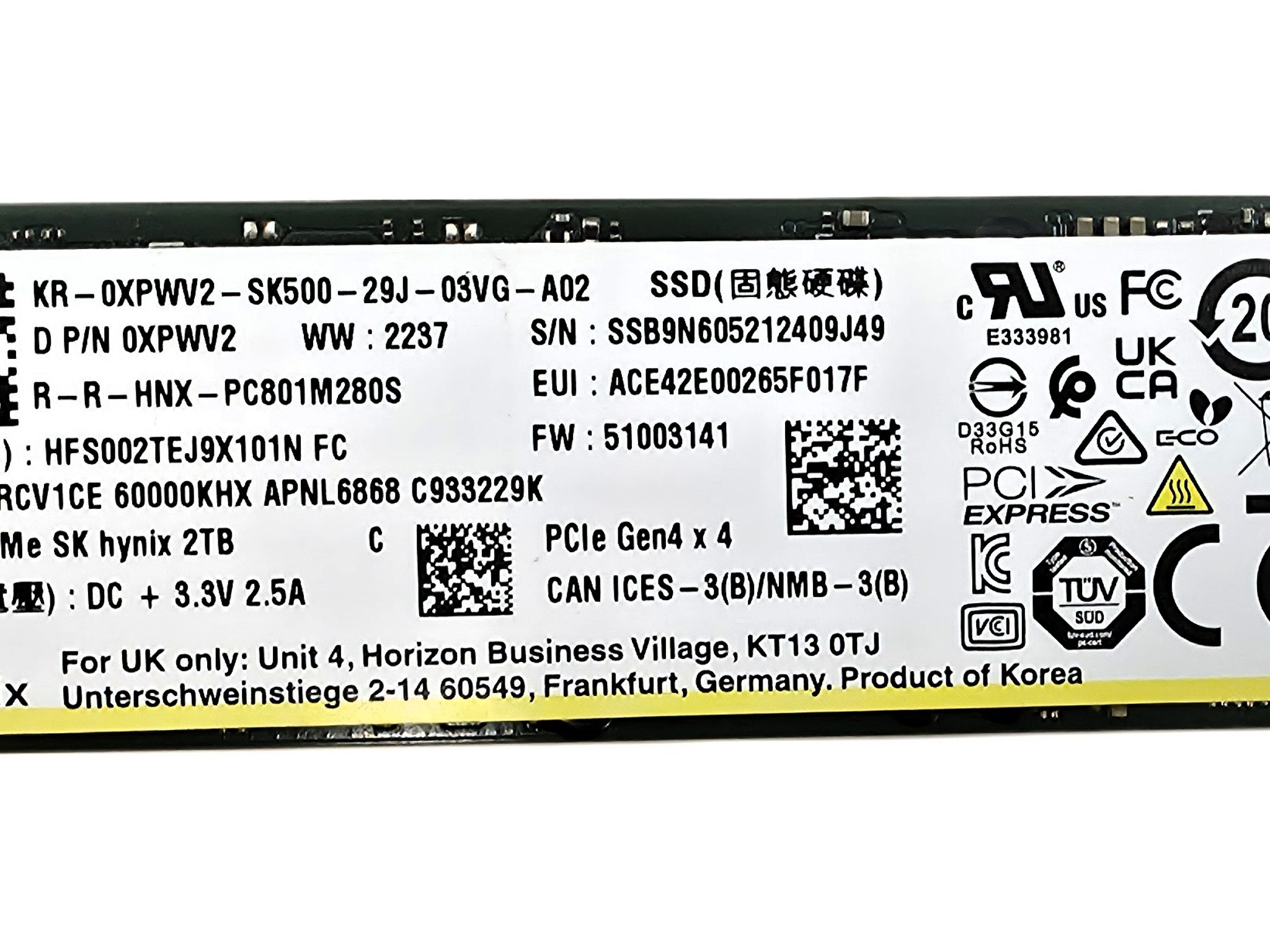 Kioxia Micron Hynix Mixed Brand 2TB NVMe M.2 SSD Tested Wiped Perfect Condition