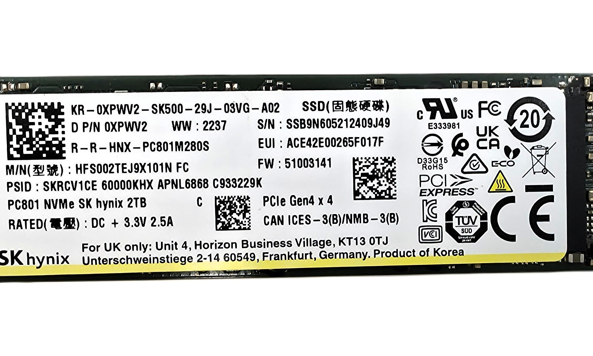 Kioxia Micron Hynix Mixed Brand 2TB NVMe M.2 SSD Tested Wiped Perfect Condition