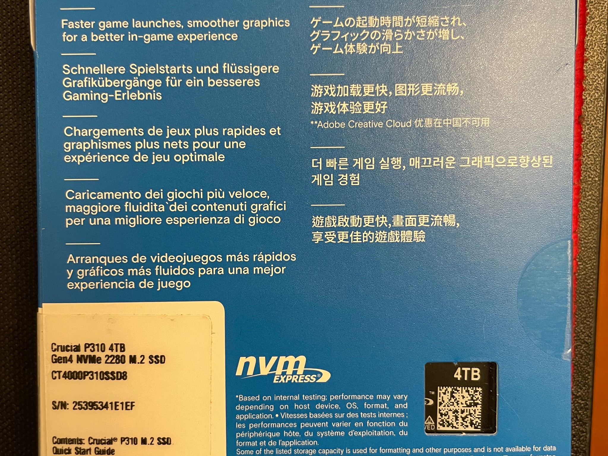 Crucial P310 4TB with Heatsink 3D NAND NVMe PCle4.0 M.2 SSD Up to 7,100MB/s CT4000P310SSD8