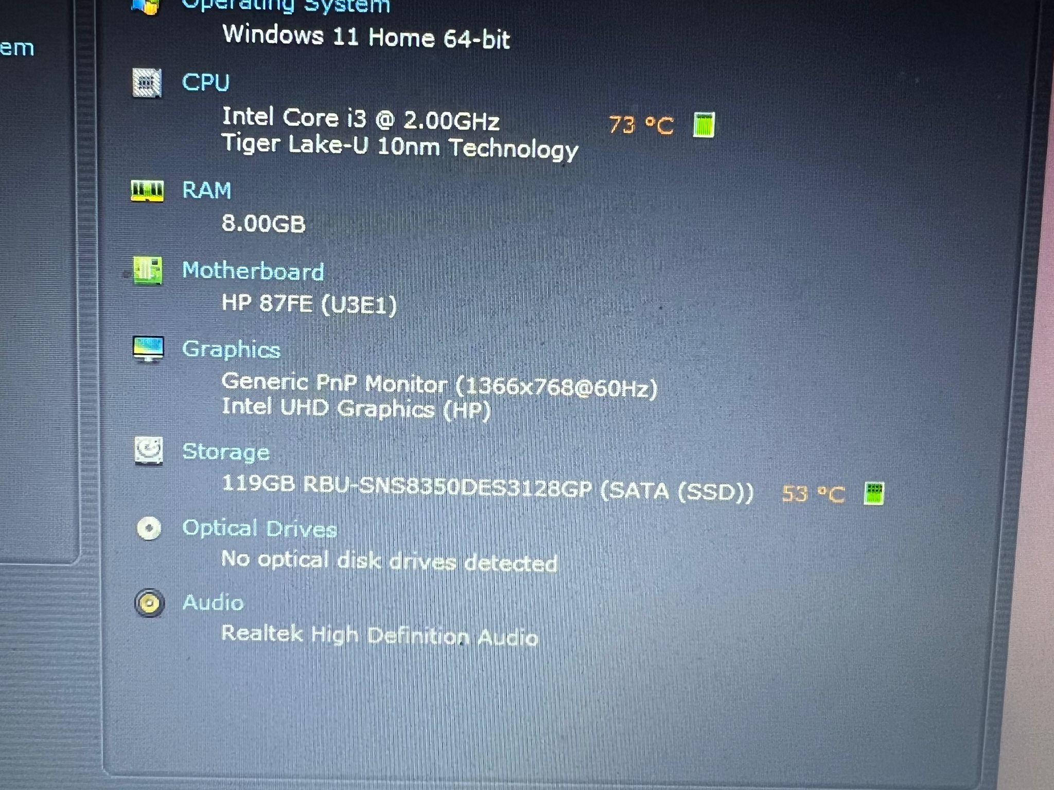 HP Pavilion Laptop (Intel I3-1125G4)