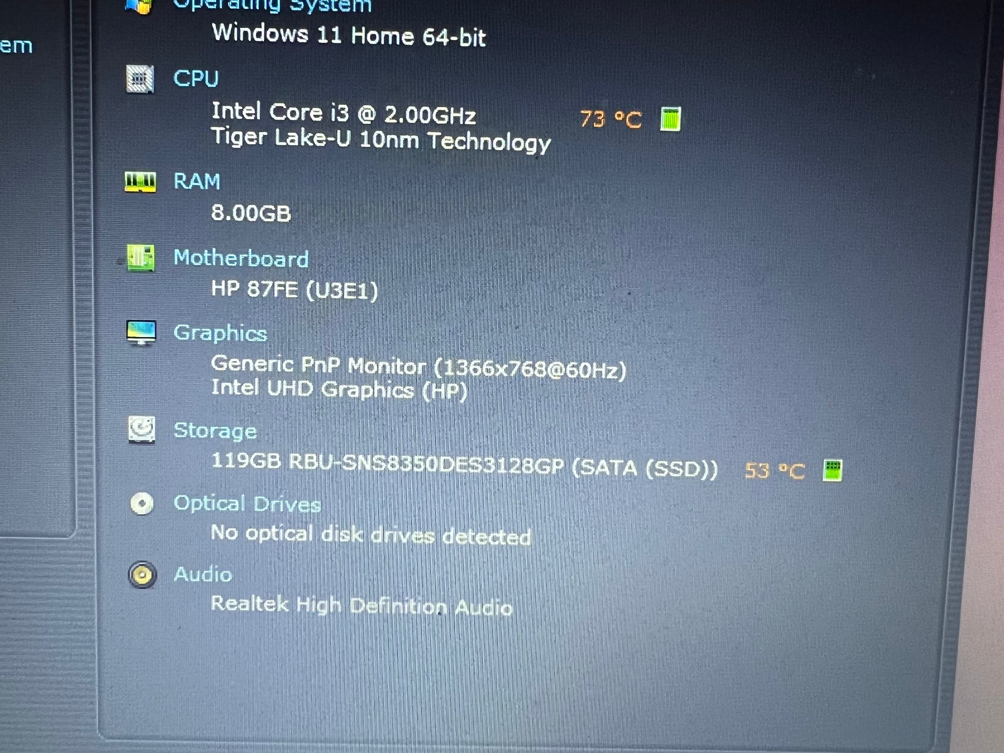 HP Pavilion Laptop (Intel I3-1125G4)