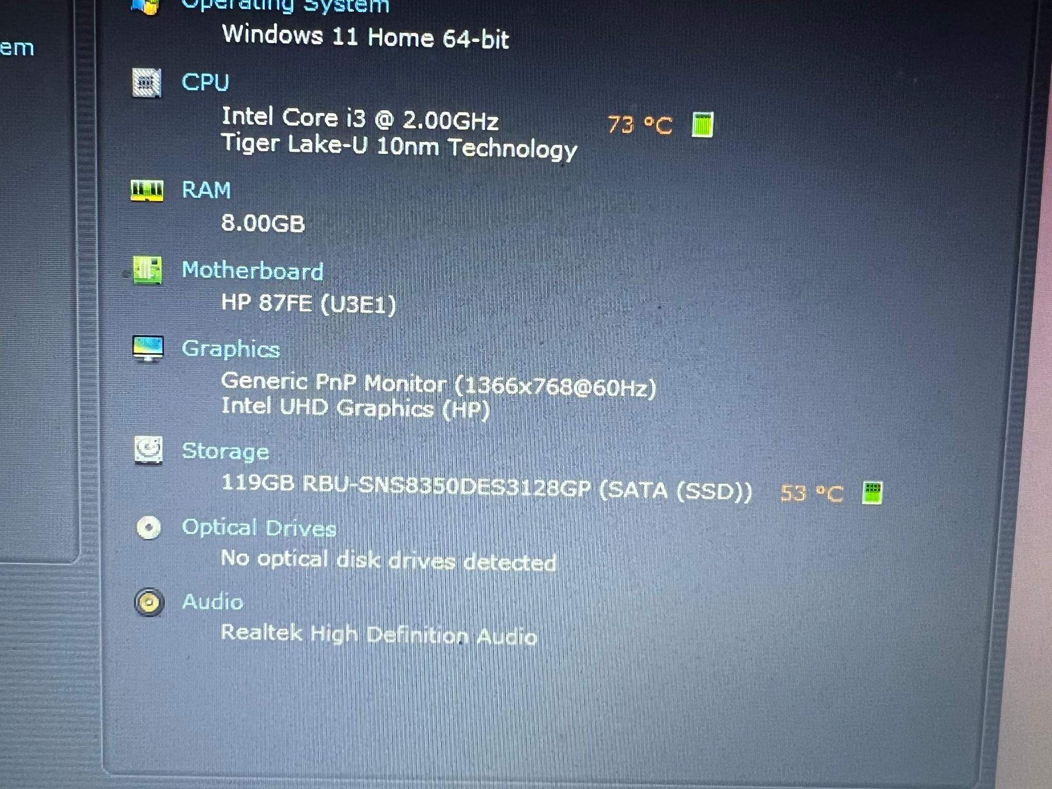 HP Pavilion Laptop (Intel I3-1125G4)