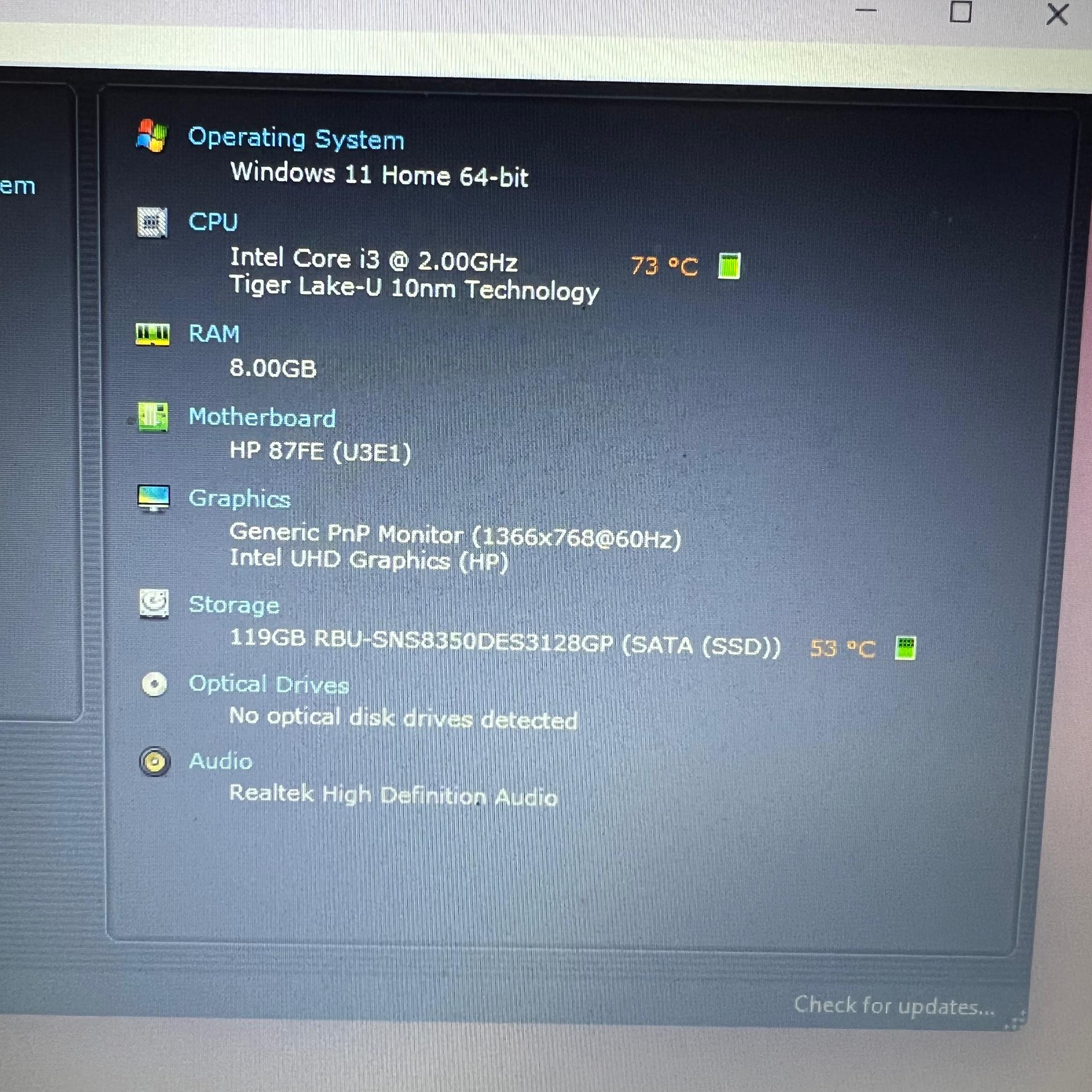 HP Pavilion Laptop (Intel I3-1125G4)