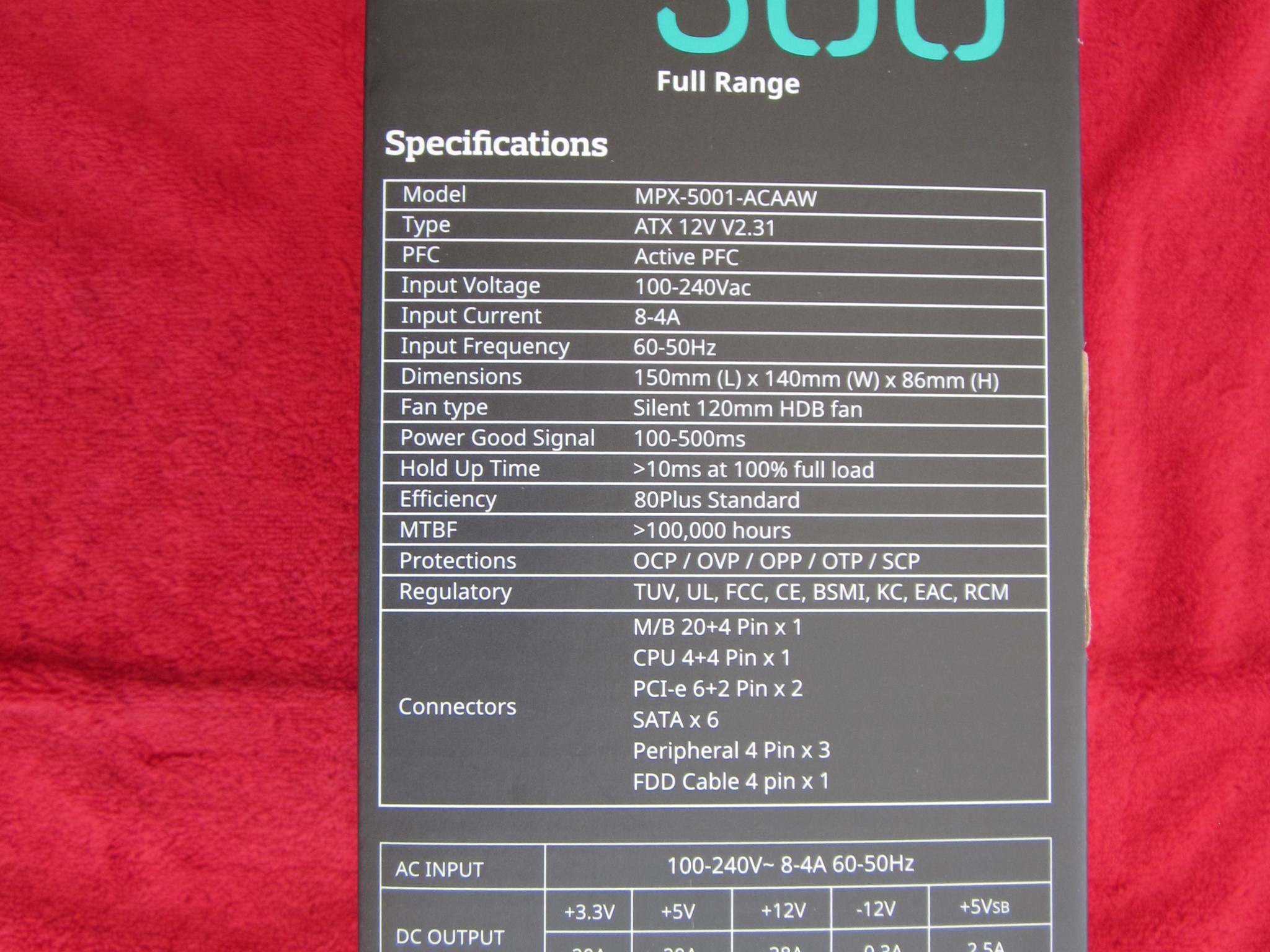 Cooler Master MasterWatt Lite 80+ 500w Power Supply