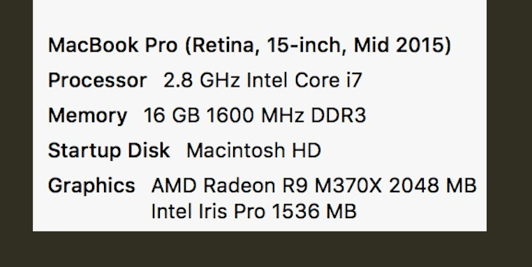 Apple Macbook Pro 15-inch 2015 (4-Core 2.8 Ghz i7, 16GB RAM, 1TB SSD) (MAX-SPEC)