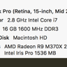 Apple Macbook Pro 15-inch 2015 (4-Core 2.8 Ghz i7, 16GB RAM, 1TB SSD) (MAX-SPEC)