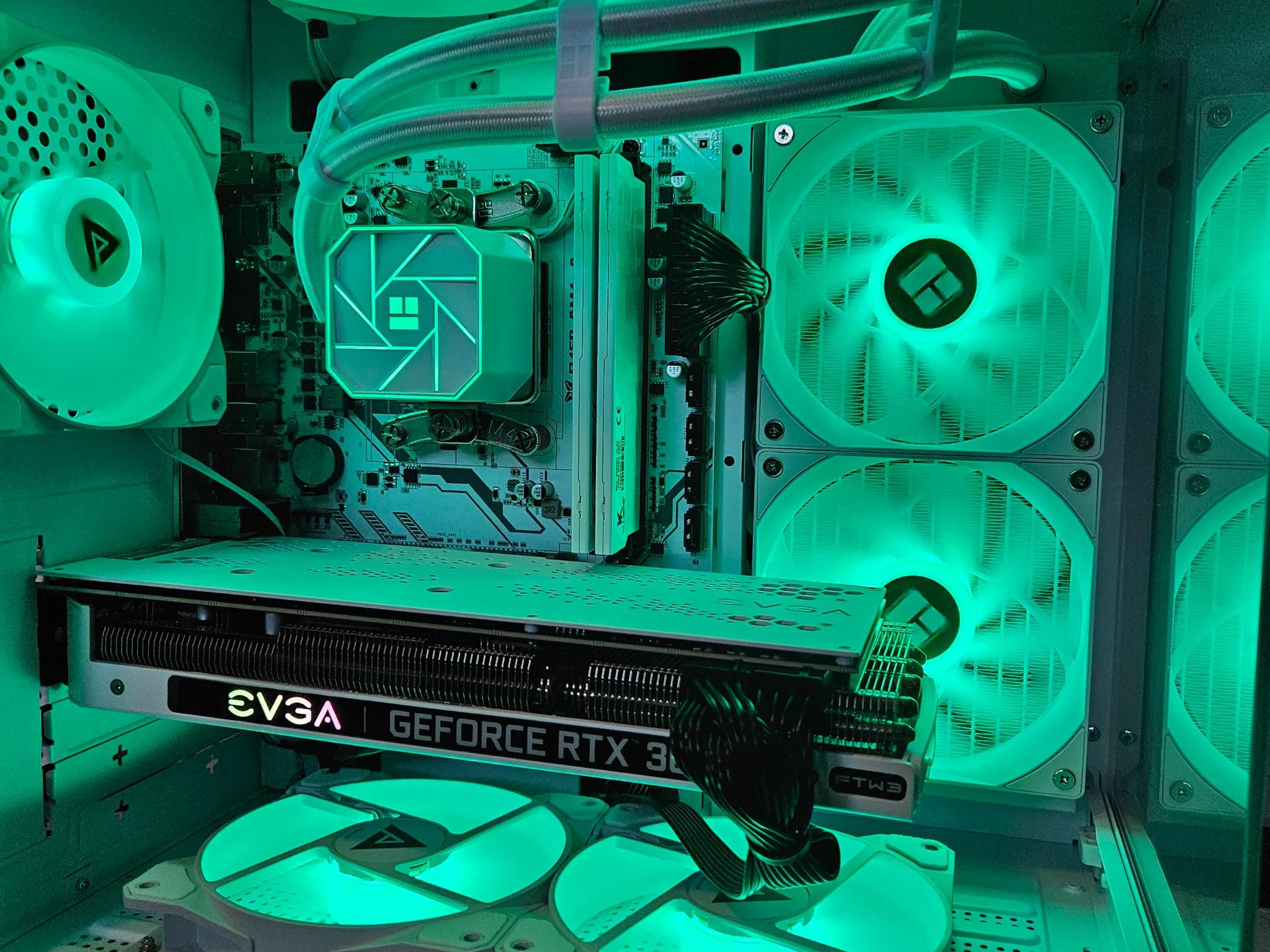 Liquid cooled Arctic Rig Ryzen 5 / 32GB DDR4 / 1TB SSD / RTX 3060 ti