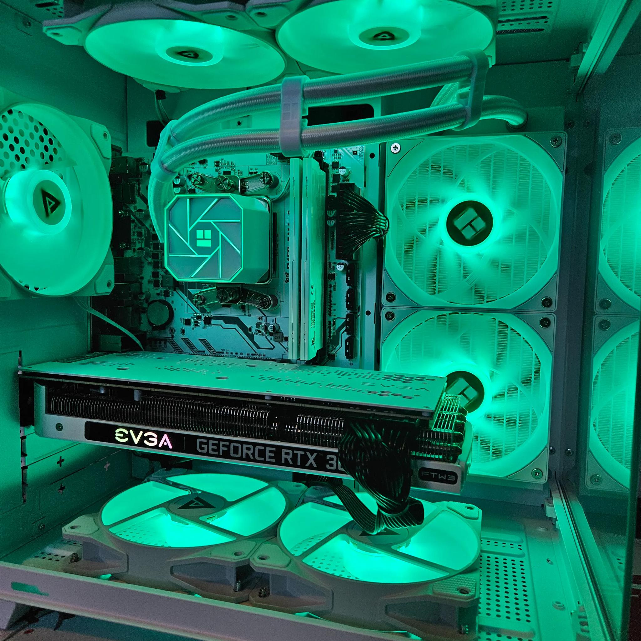 Liquid cooled Arctic Rig Ryzen 5 / 32GB DDR4 / 1TB SSD / RTX 3060 ti