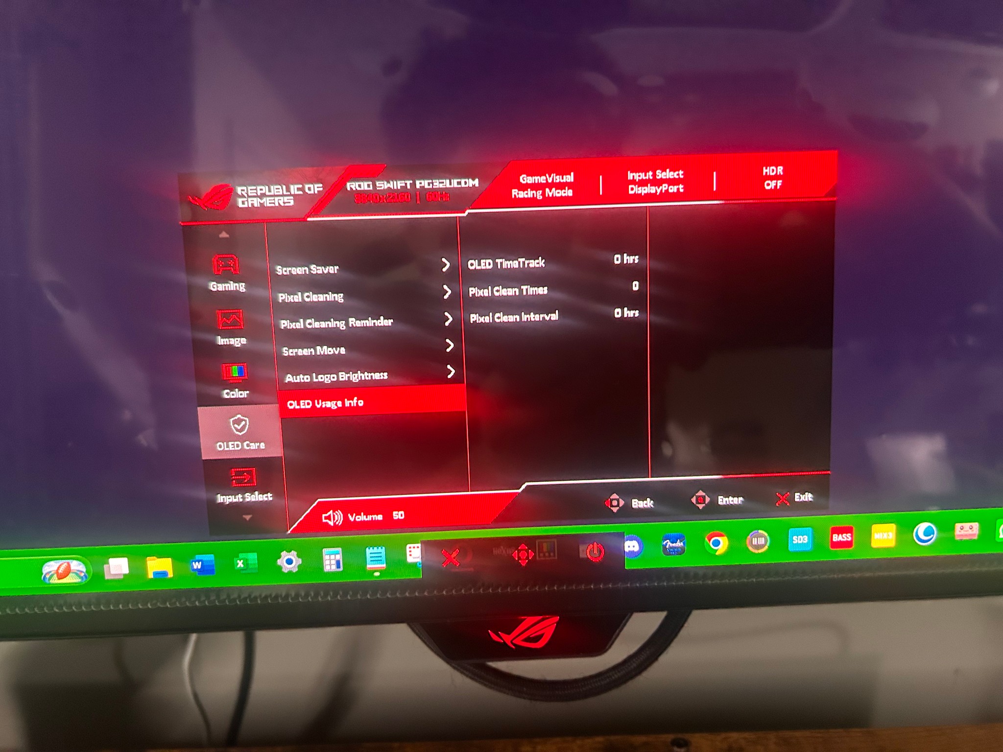 ASUS ROG Swift 32" OLED 4K (3840 x 2160) 240Hz Gaming Monitor (PG32UCDM) (0 HOURS USED)