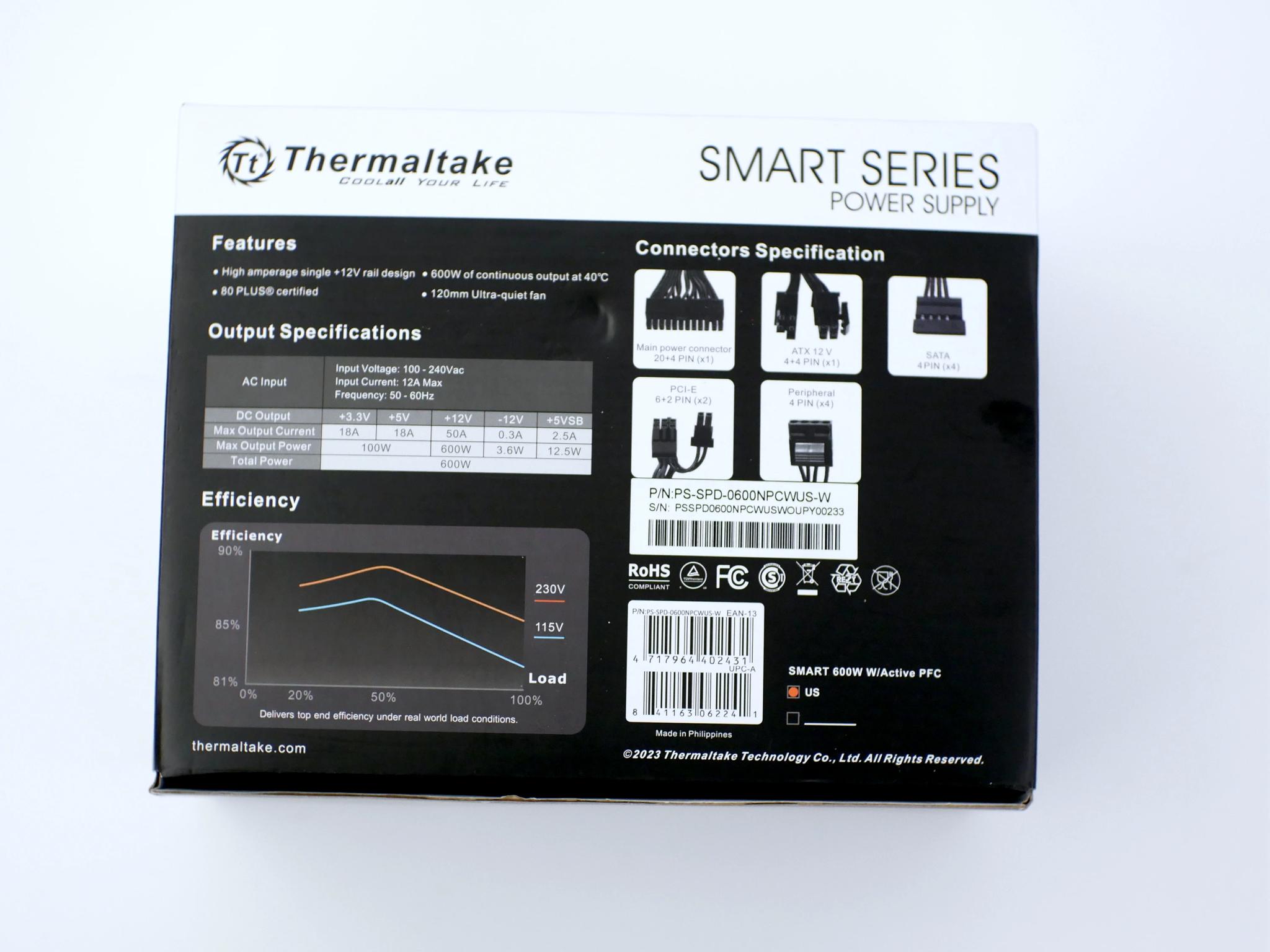 Thermaltake PSU 600W ATX 80 Plus