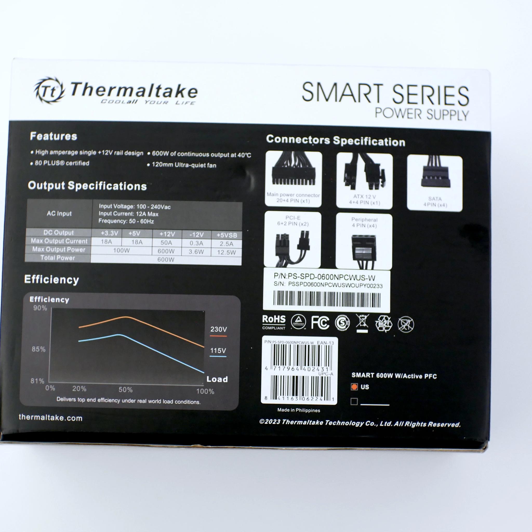 Thermaltake PSU 600W ATX 80 Plus