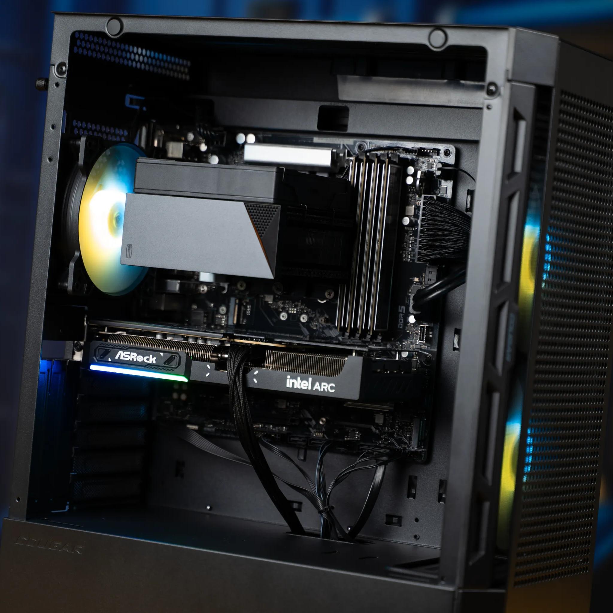 [SALE! WAS 1199$]“Delkafringe” Arc B580 i3 14100F 32GB Windows 11 1TB Gaming PC Powerhouse