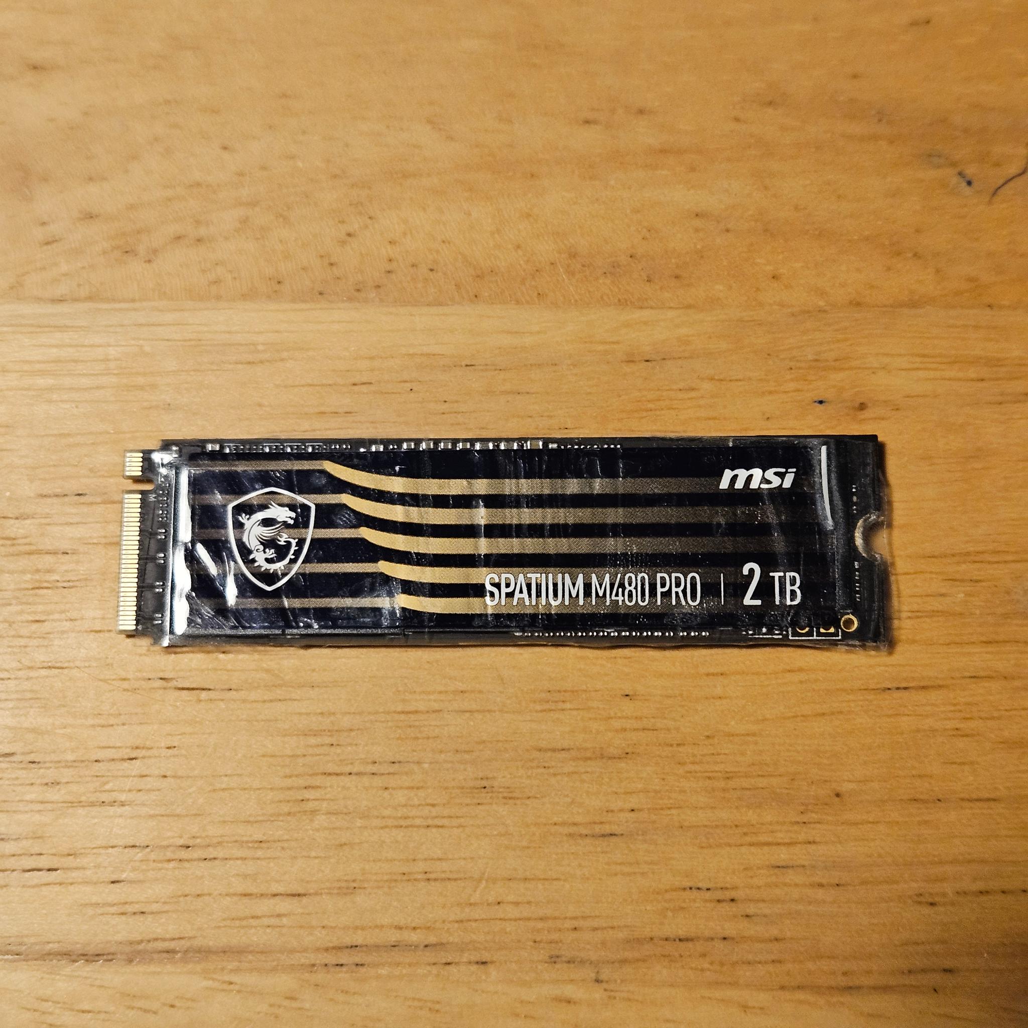 MSI M480 Pro 2TB NVME SSD with DRAM and Heatsink