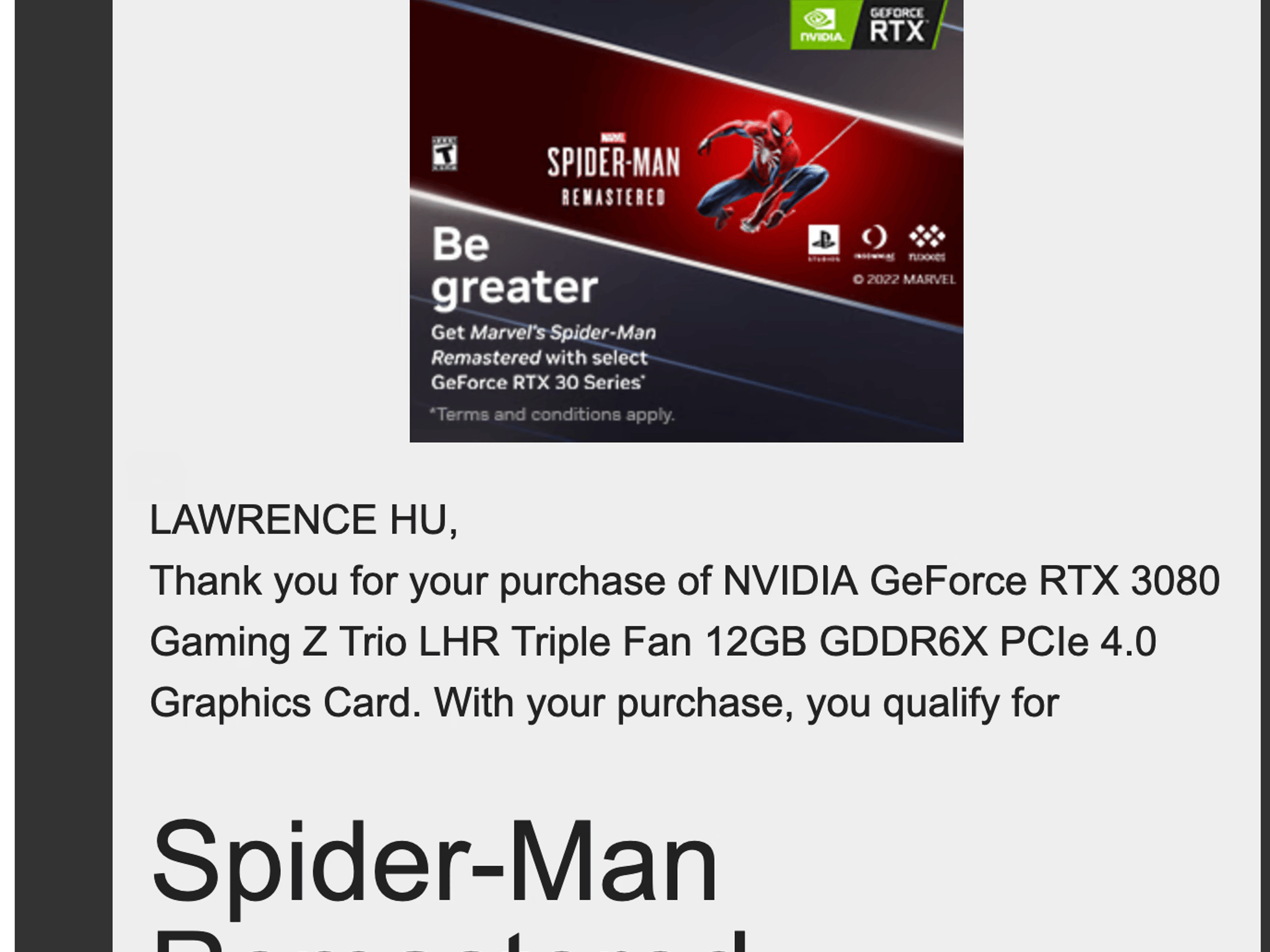 Spider Man Remastered PC