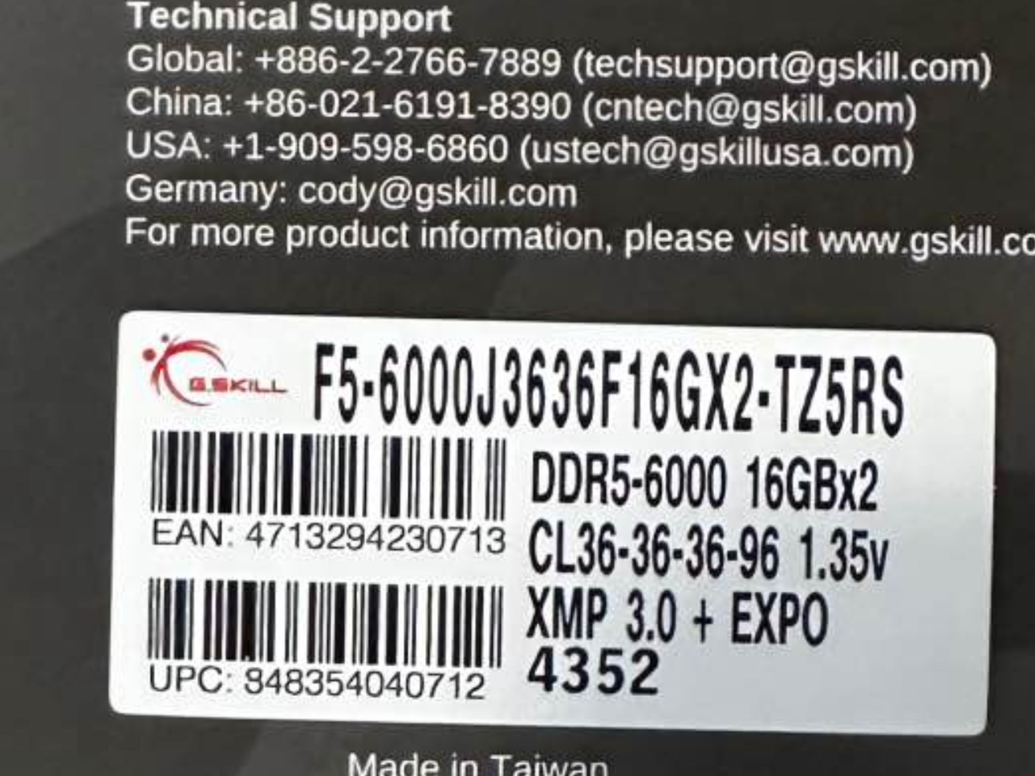Rare XMP And EXPO G.Skill Trident Z5 RGB 32GB (2x16GB) DDR5 6000MHz RAM CL36