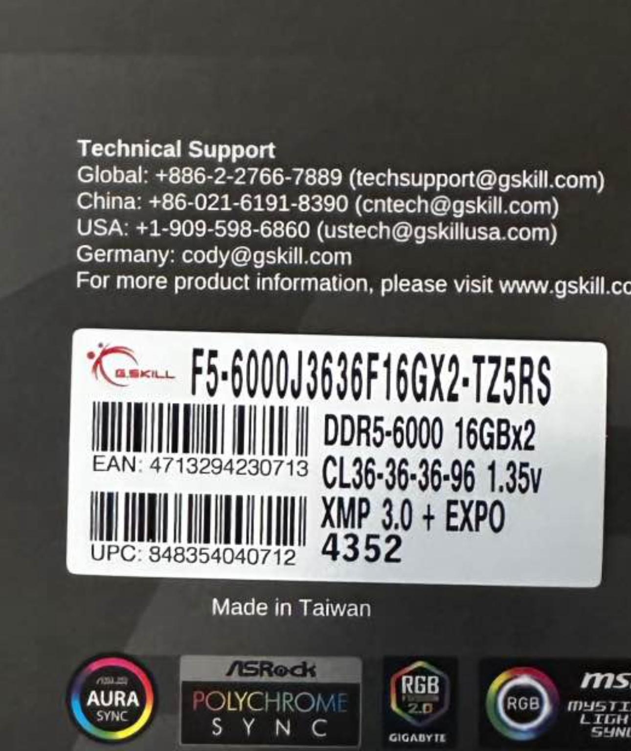 G.Skill Trident Z5 32GB DDR5-6000 (2x16GB) - Image 2