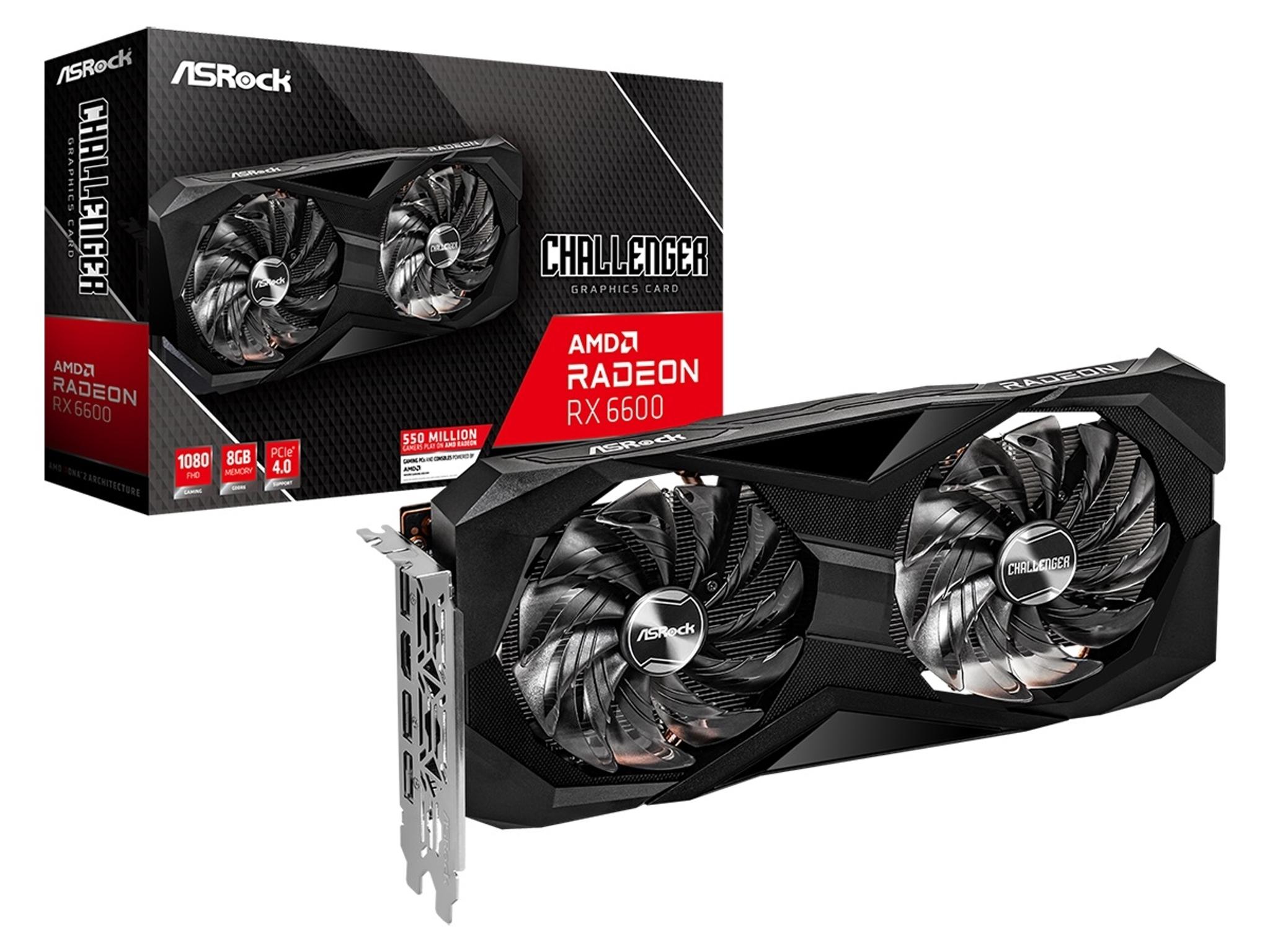 ASRock Video Card RX6600 CLD 8G Radeon RX 6600 Challenger D 8GB GDDR6 128Bit
