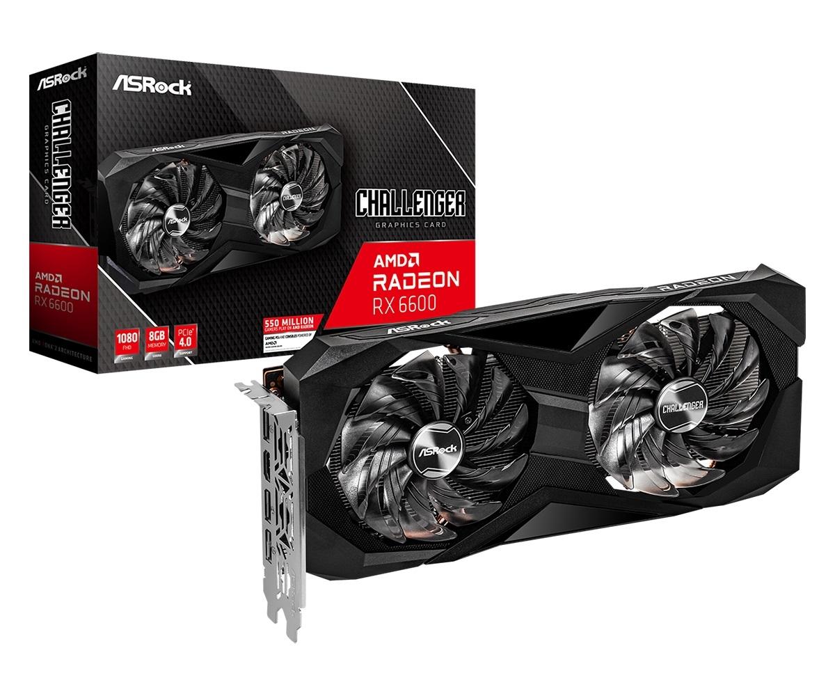 ASRock Video Card RX6600 CLD 8G Radeon RX 6600 Challenger D 8GB GDDR6 128Bit