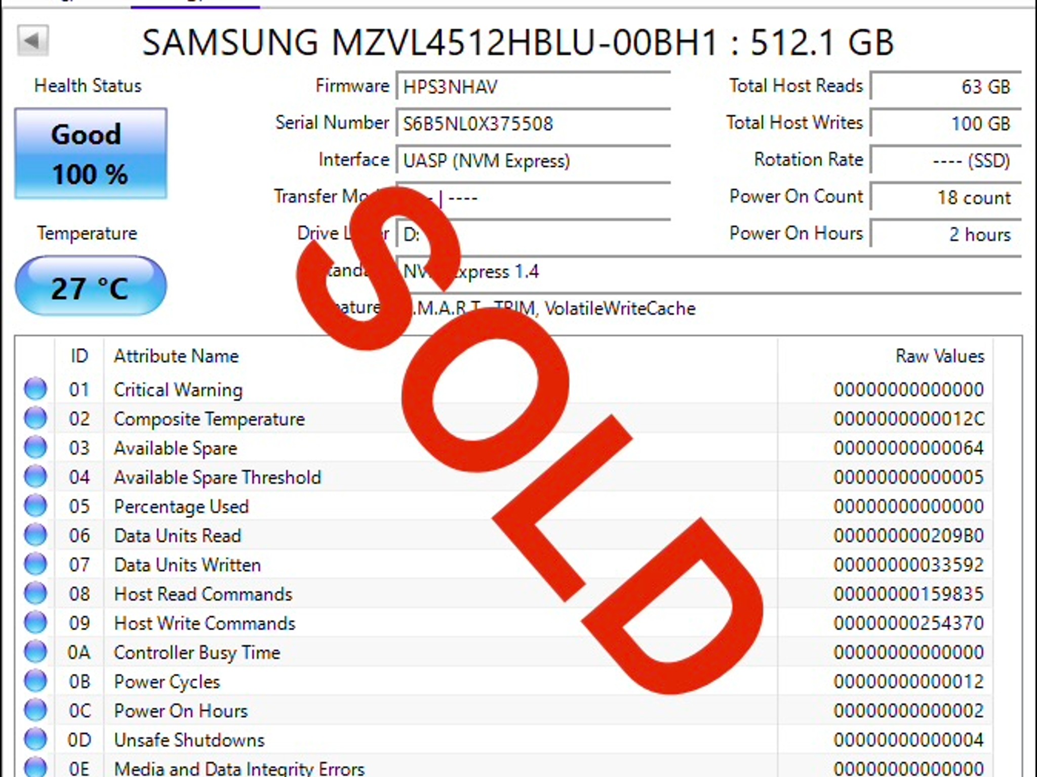 Samsung 512GB Gen 4 NVMe M.2 SSD