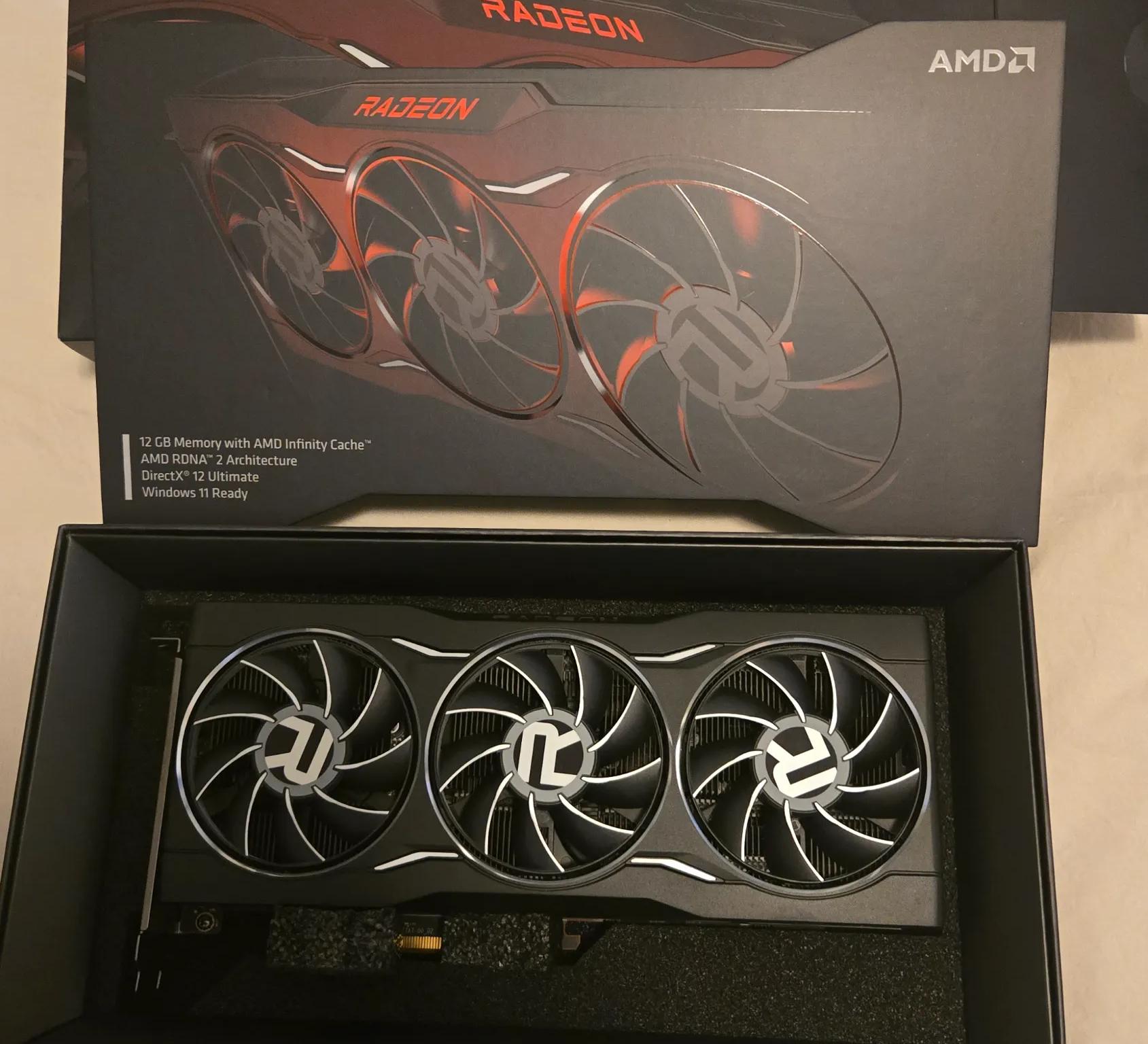 AMD Reference card. 6750XT, 12GB DDR6, 1440P powerhouse.