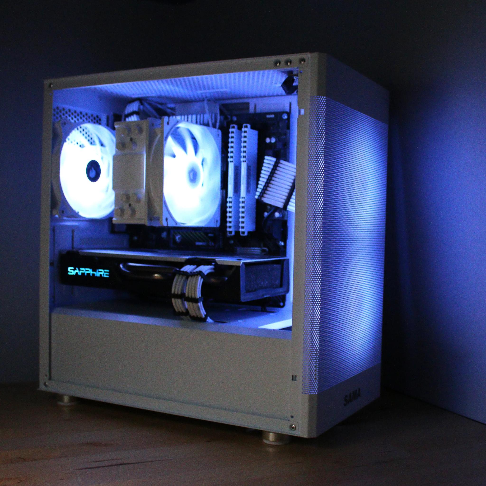 1080p AMD RX 580 + Ryzen 5 2400g White and Black ARGB Custom Gaming PC