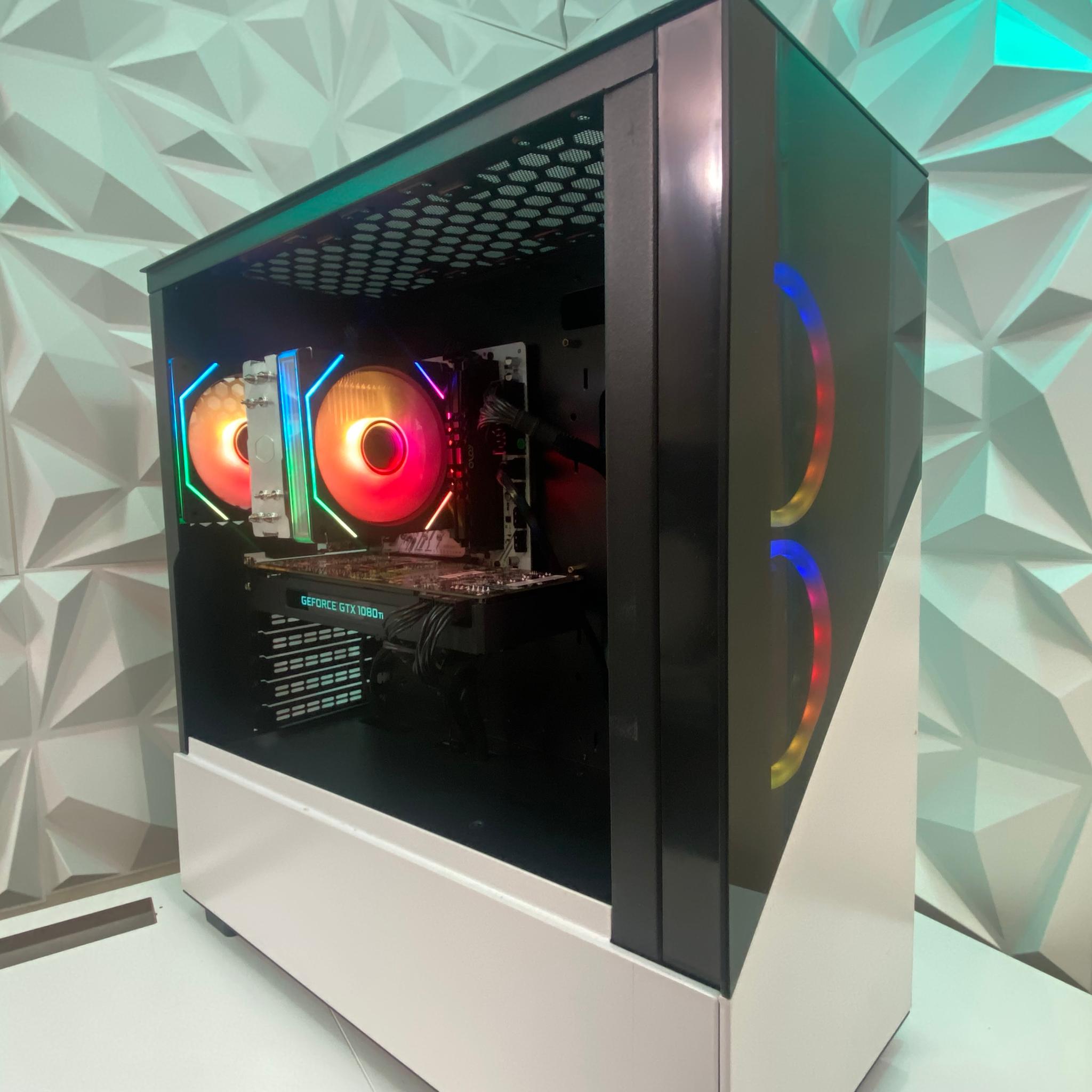 🎅🎅 White Elite Build – Ryzen 5 3600 + GTX 1080 Ti 11GB | 1080p/1440p High FPS Ready
