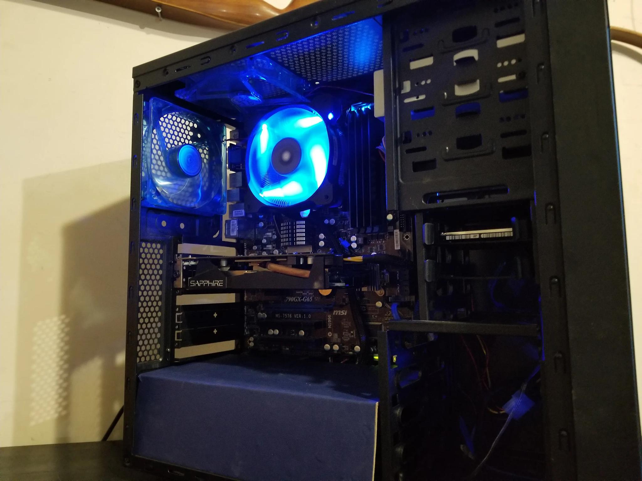 custom blue and black budget gaming pc. 
