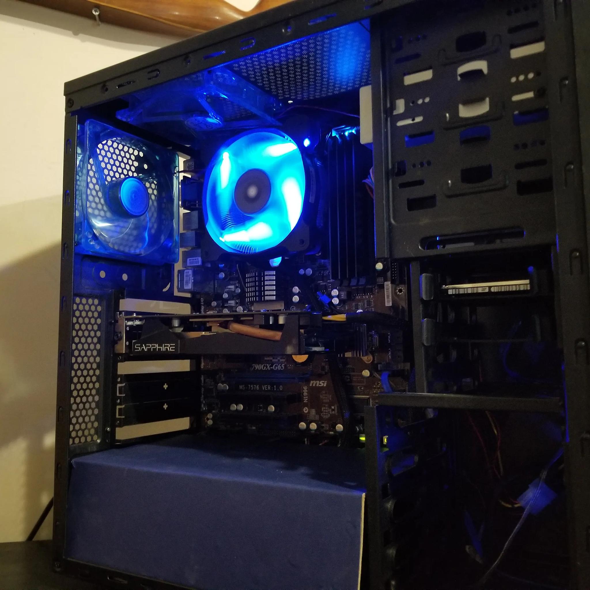  custom blue and black budget gaming pc. 