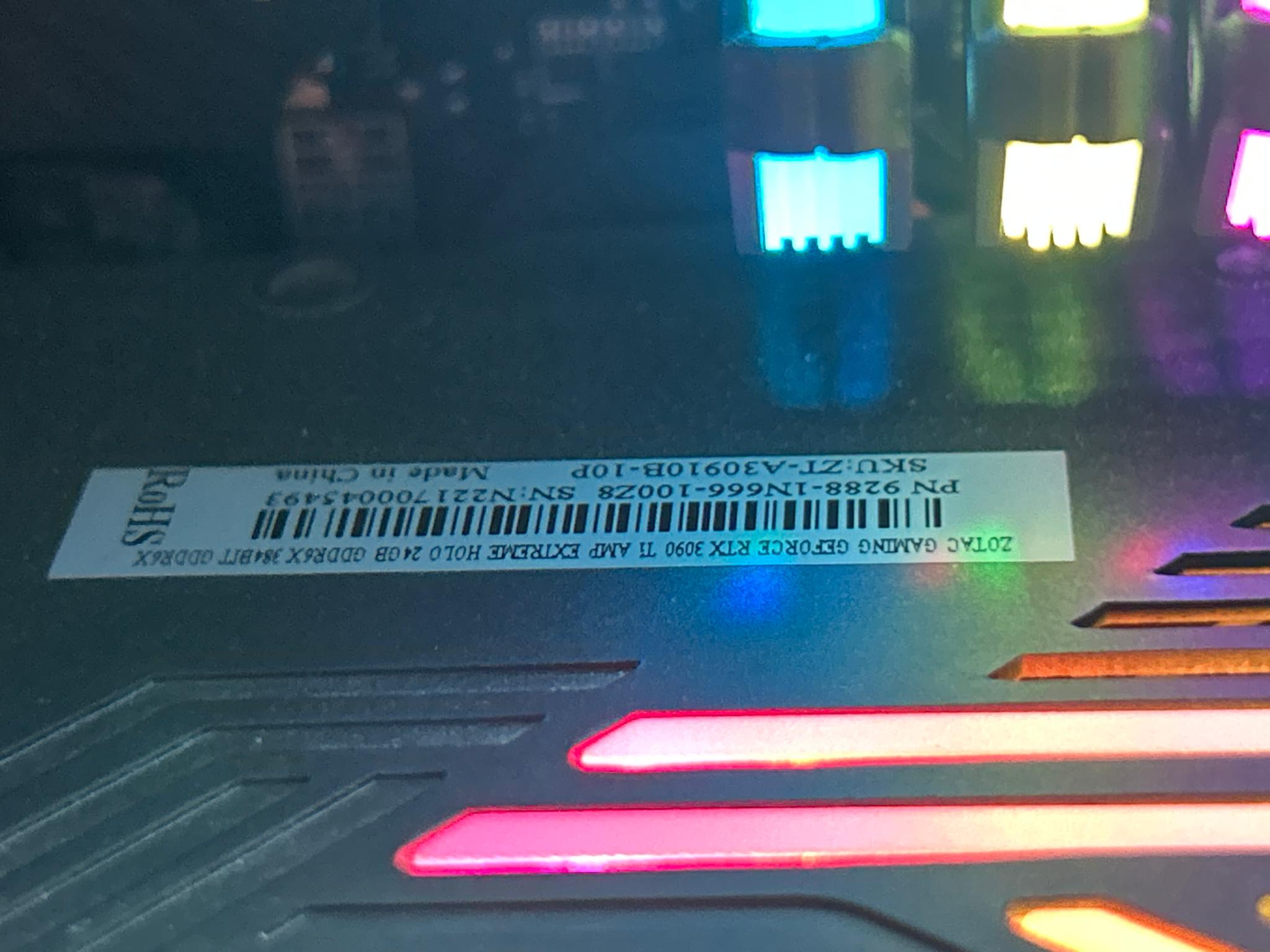 RTX 3090 ti Zotac AMP Extreme Holo 24GB GDDR6X