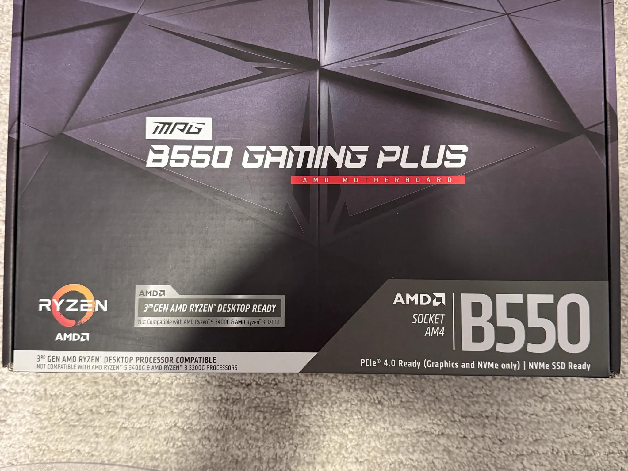 MSI MPG B550 GAMING PLUS AM4 AMD B550 SATA 6Gb/s USB 3.0 ATX AMD Motherboard (NO WIFI)