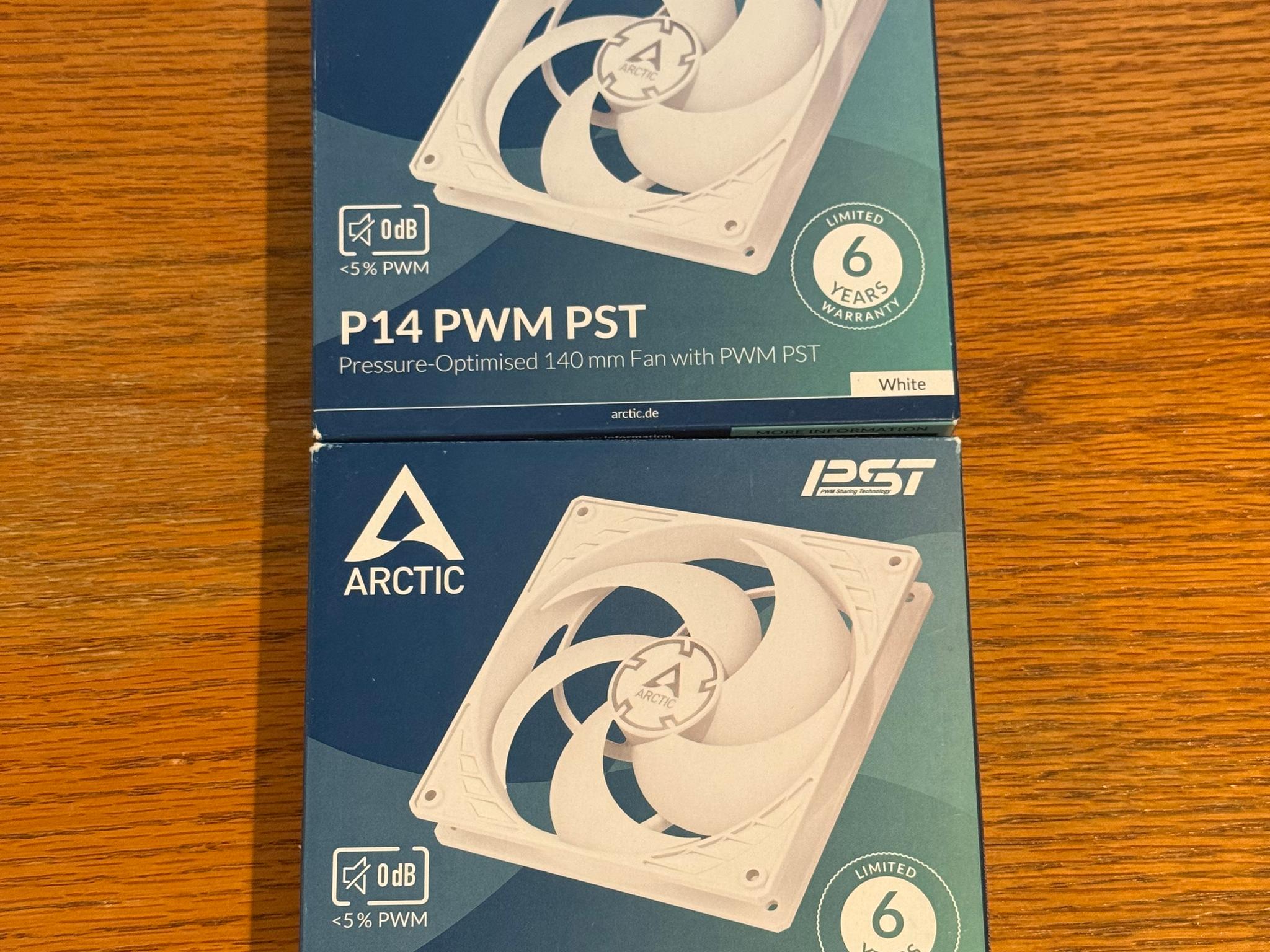 ARCTIC P14 PWM PST - PC Fan, 140mm Case Fan, Speed 200-1700RPM - White - Quantity: 2