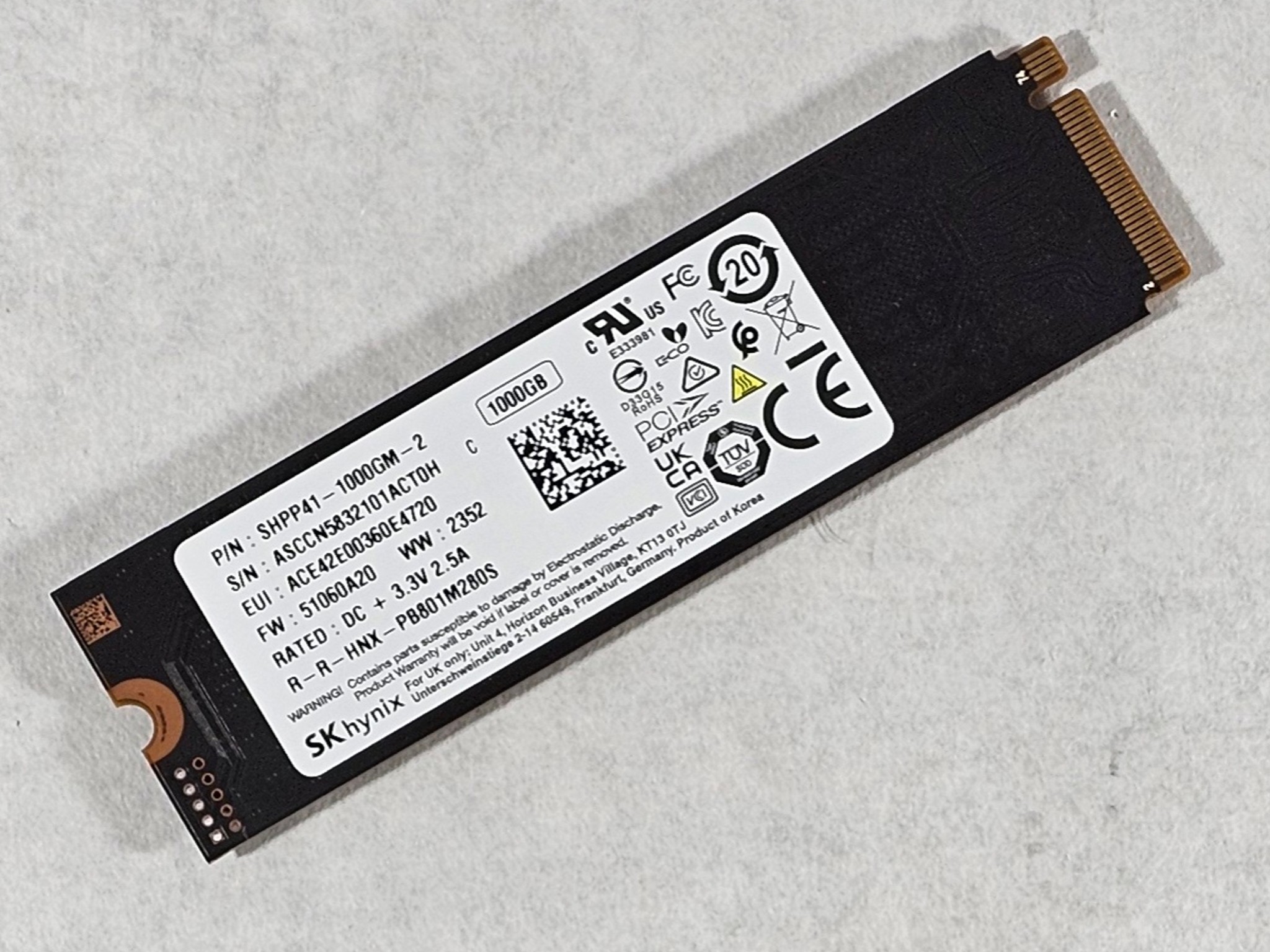 1TB NVMe M.2-383 SSD SK hynix Platinum P41