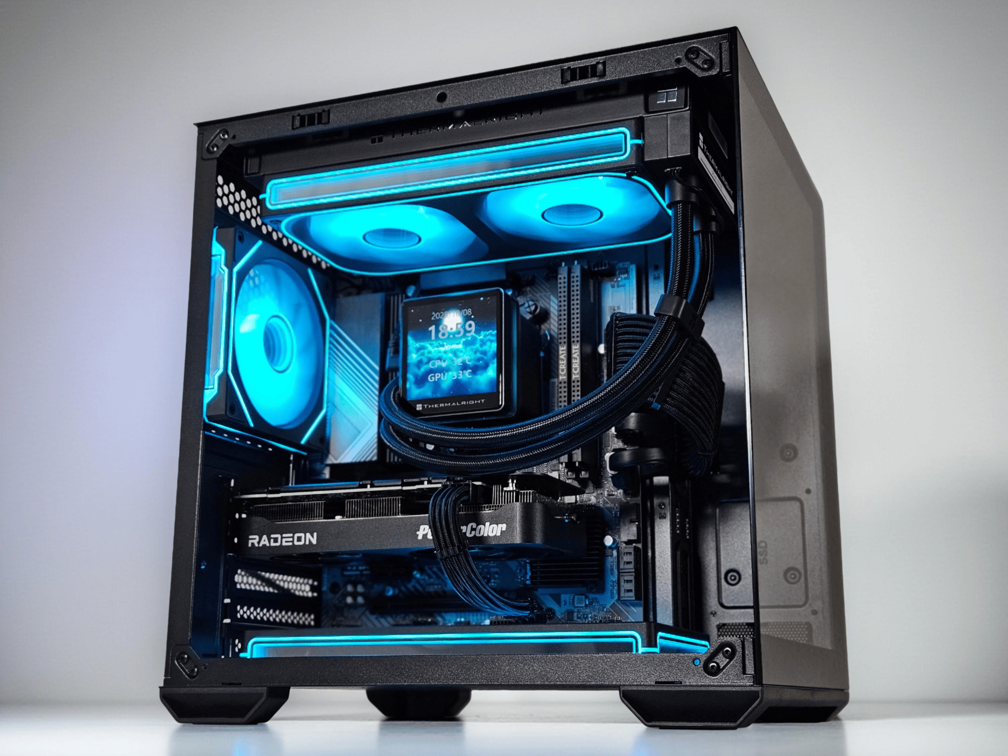 🎁{Holiday Sale}🎄Liquid Cooled Gaming PC☄️AMD RX 9060 XT 16GB🌌AMD Ryzen 5 7500F🌌16GB DDR5🌌1TB NVME